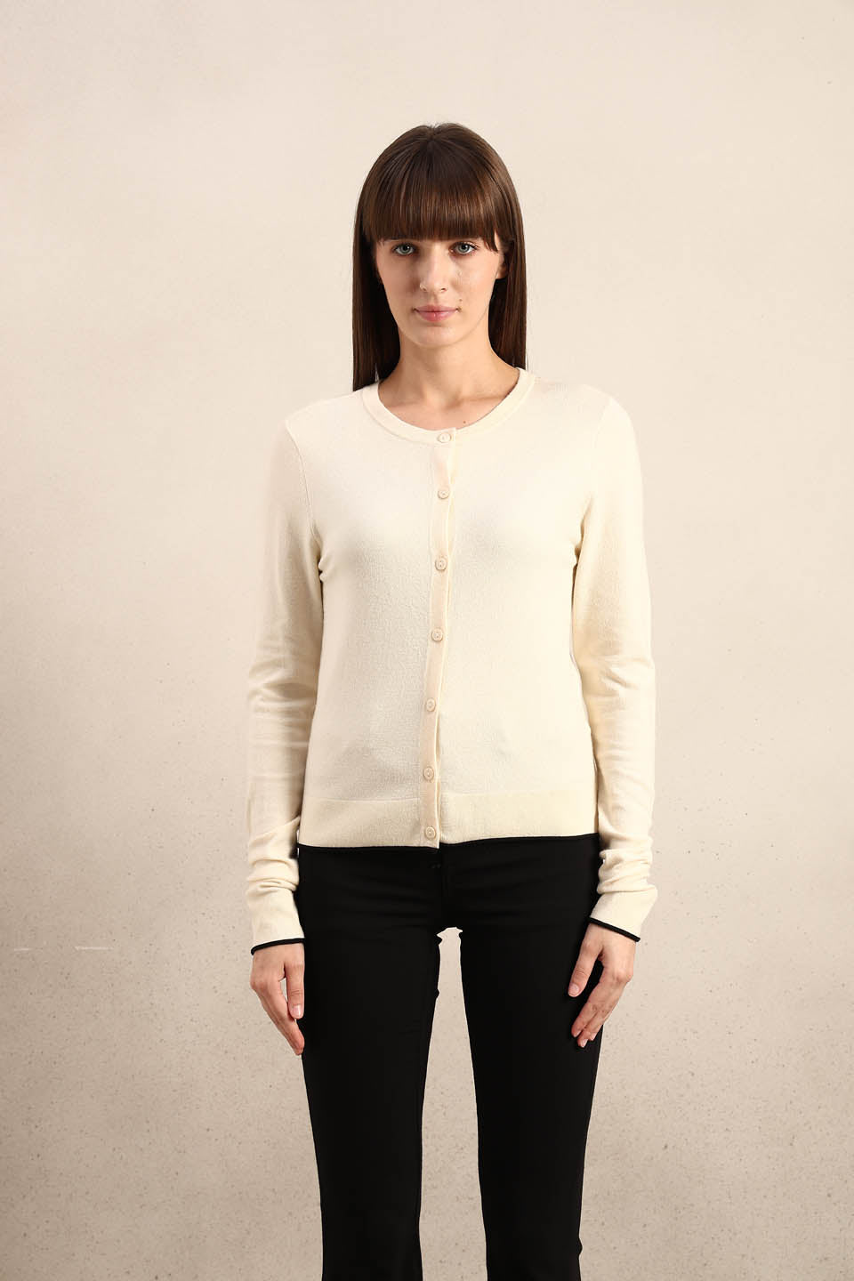 Cream Button-Up Cardigan