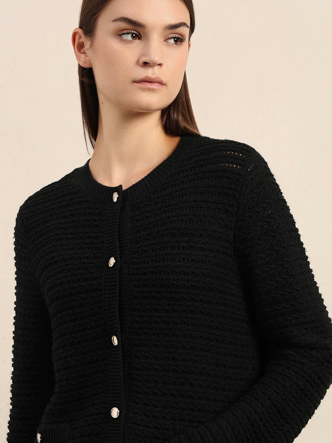 Knitted Button-Up Cardigan