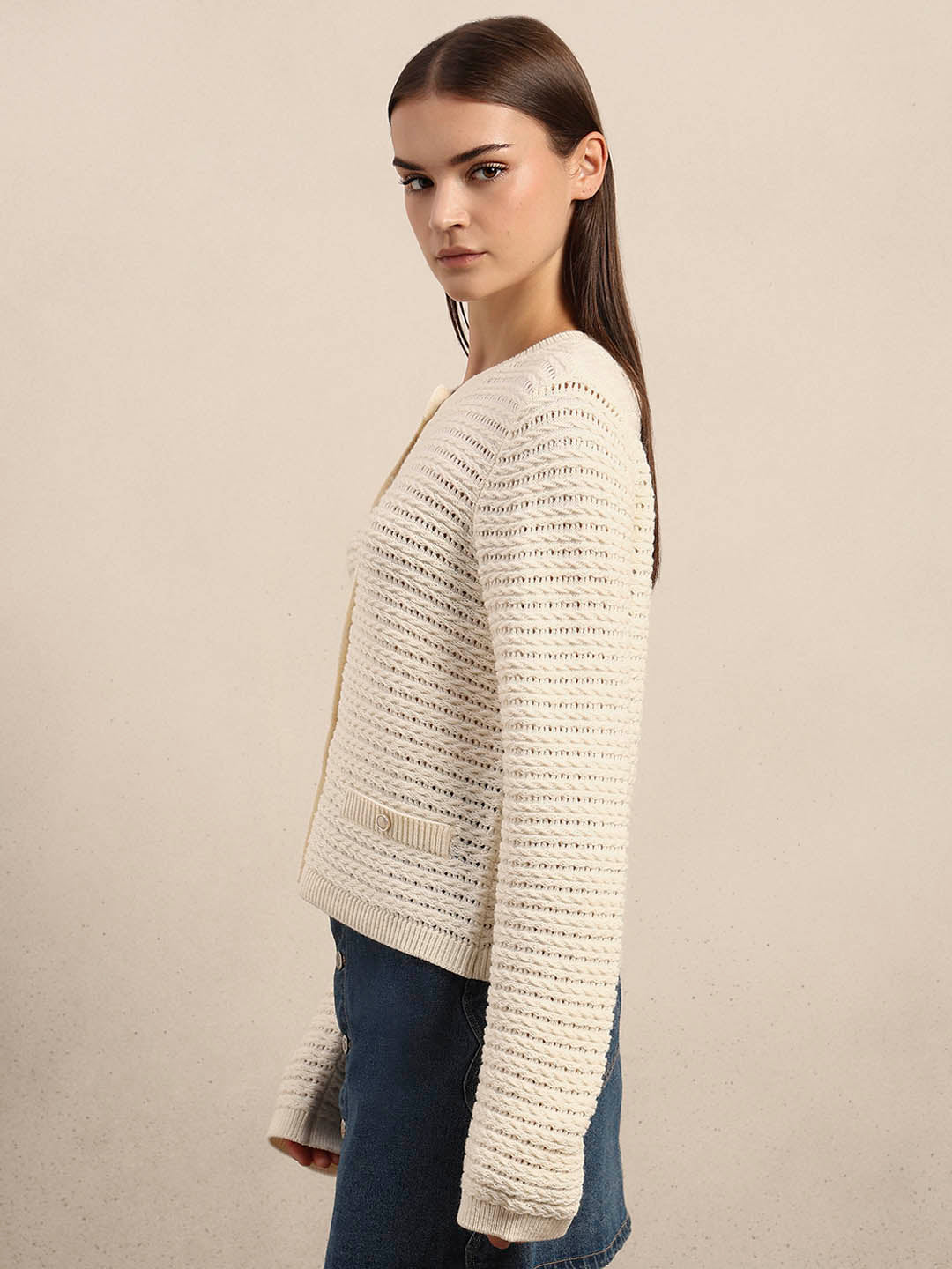 Knitted O-Neck Cardigan