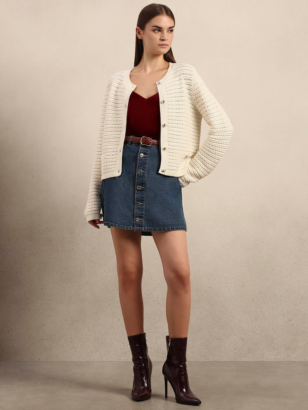 Knitted O-Neck Cardigan