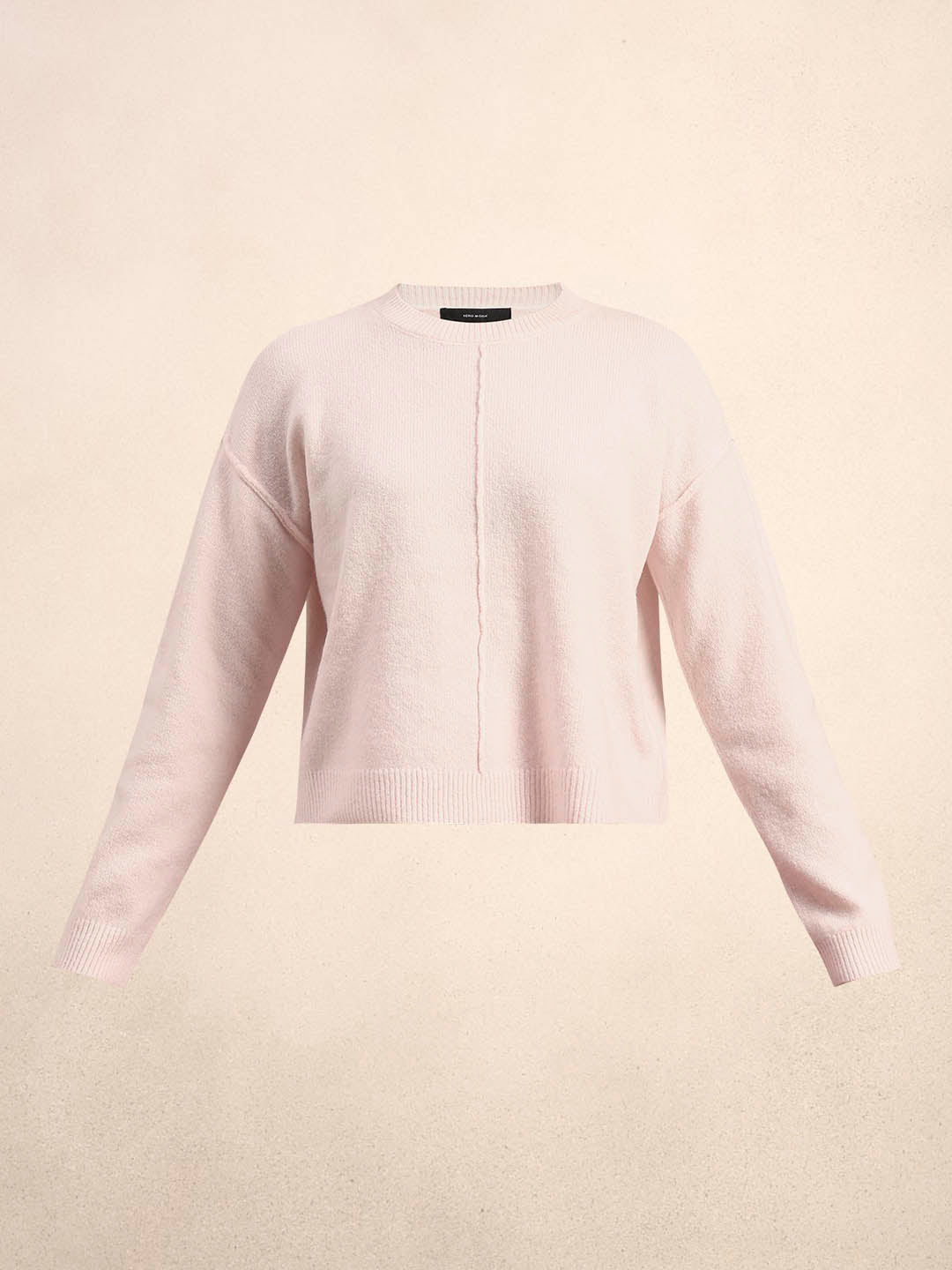 O-Neck Knitted Pullover - Light Pink