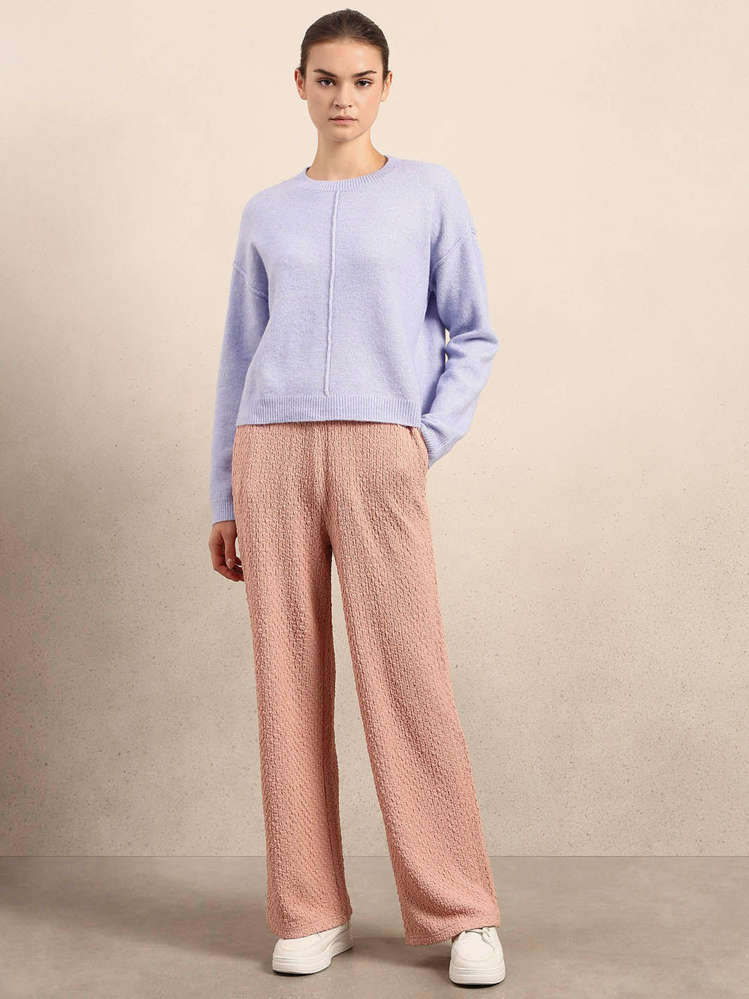 O-Neck Knitted Pullover - Lavender