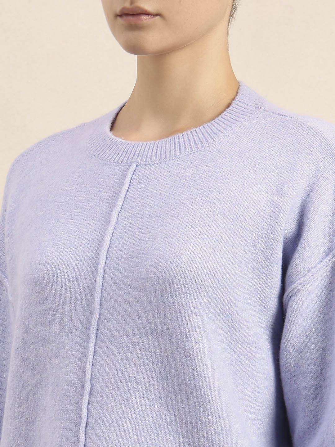 O-Neck Knitted Pullover - Lavender