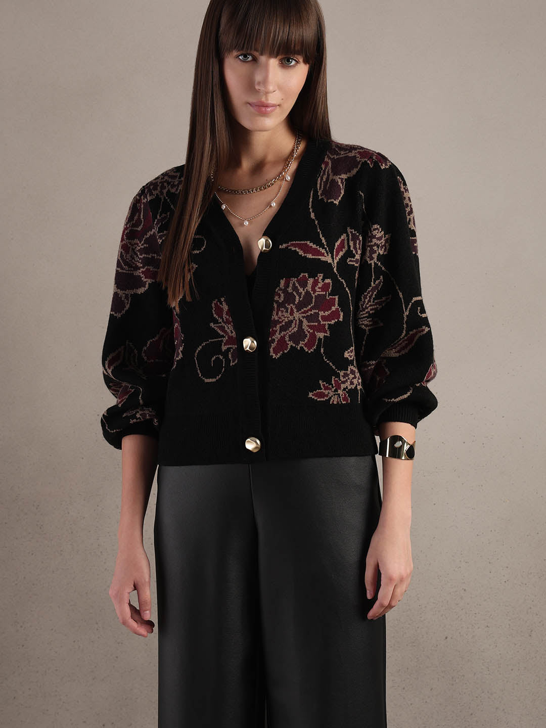 Embroidered Floral Knit Cardigan