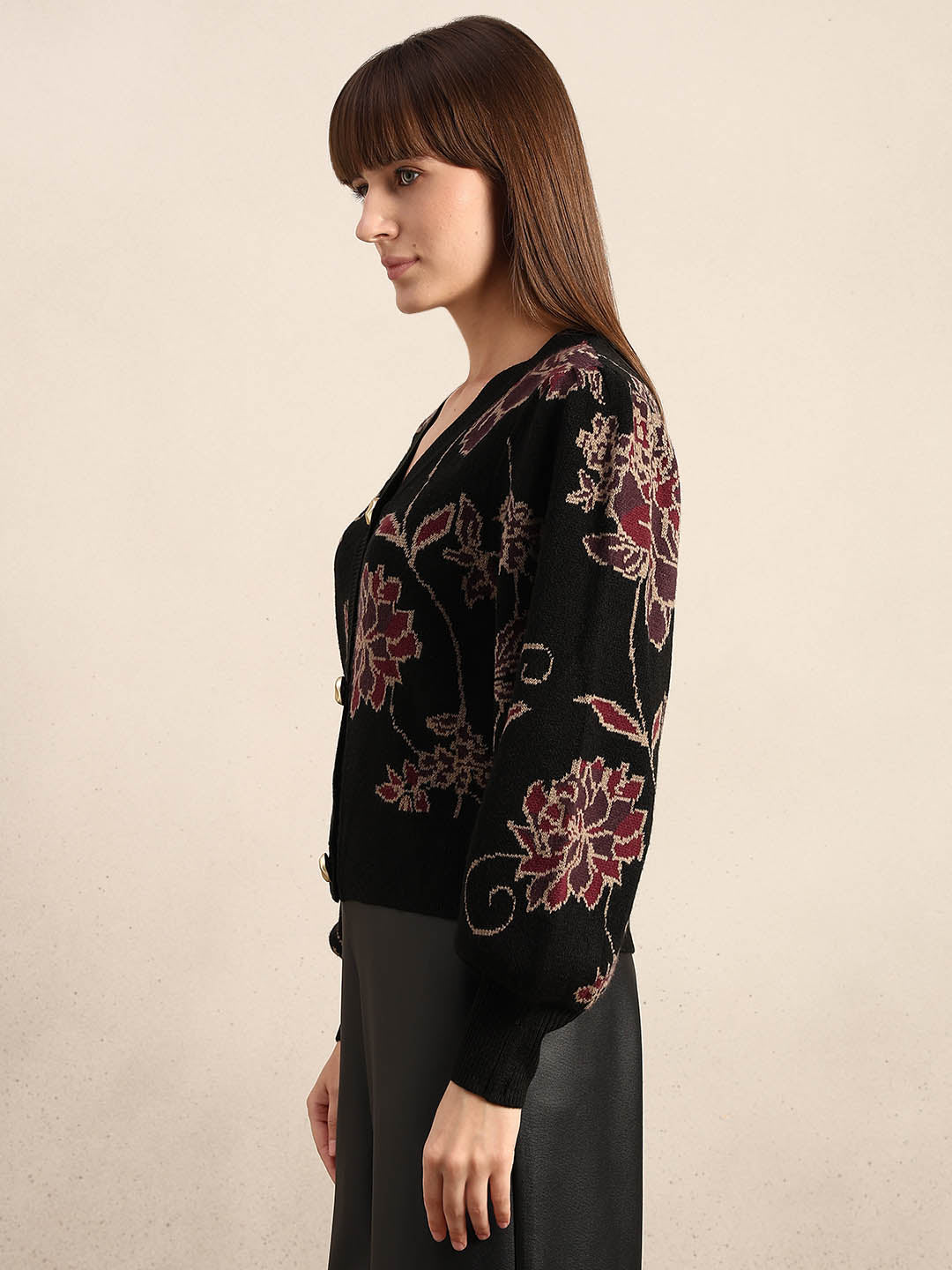 Embroidered Floral Knit Cardigan