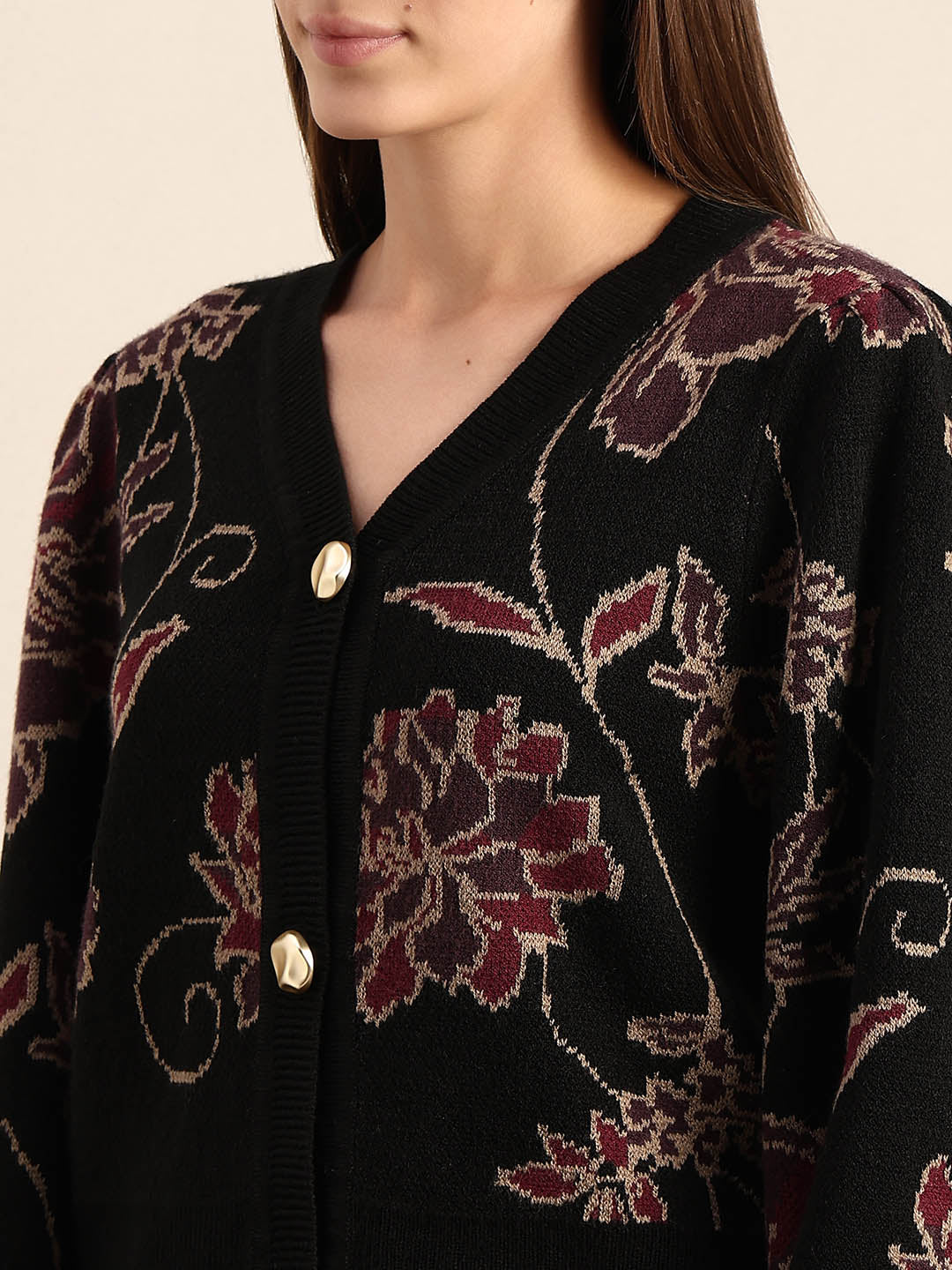 Embroidered Floral Knit Cardigan