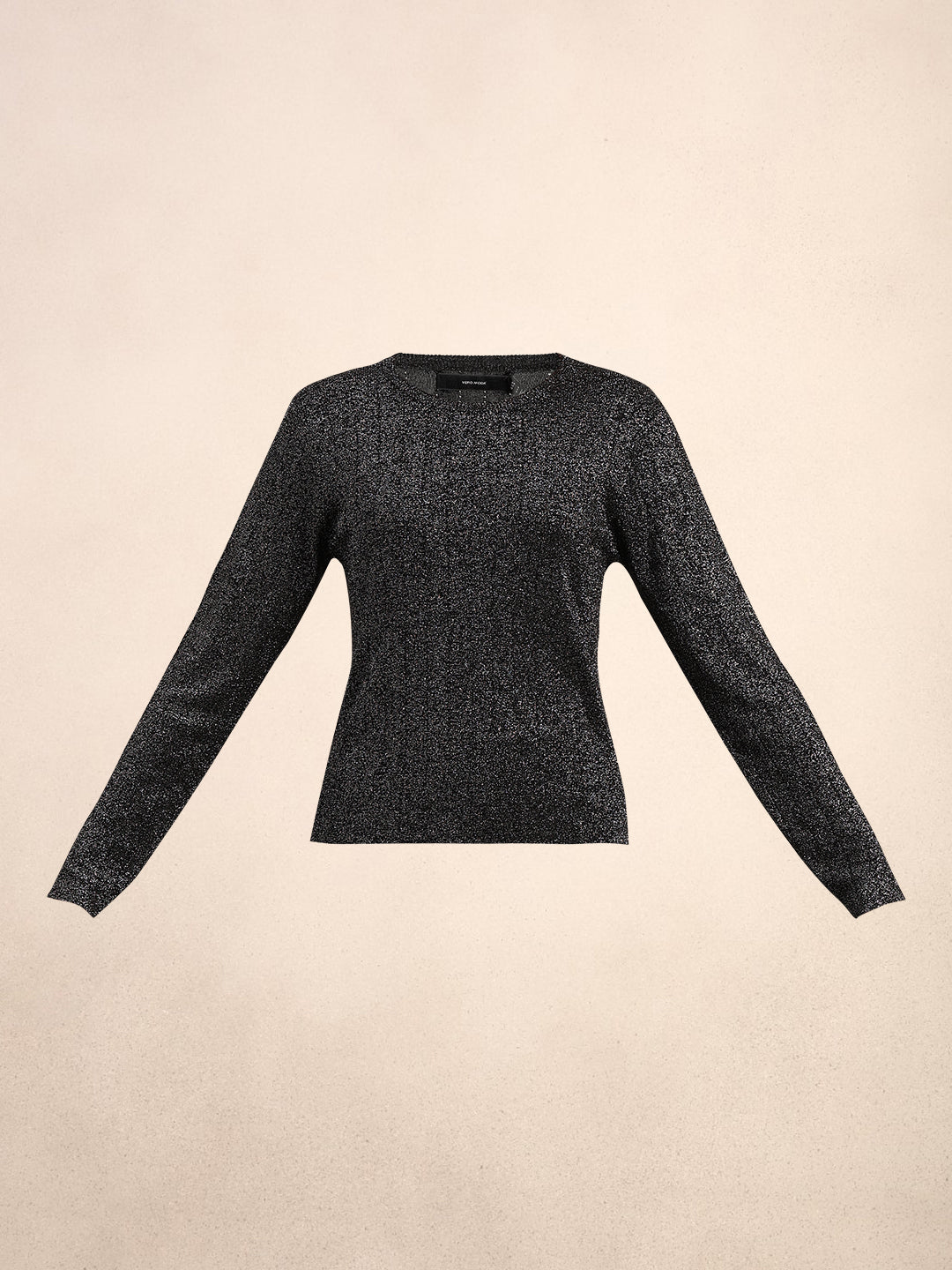 Shimmer Knitted O-Neck Top