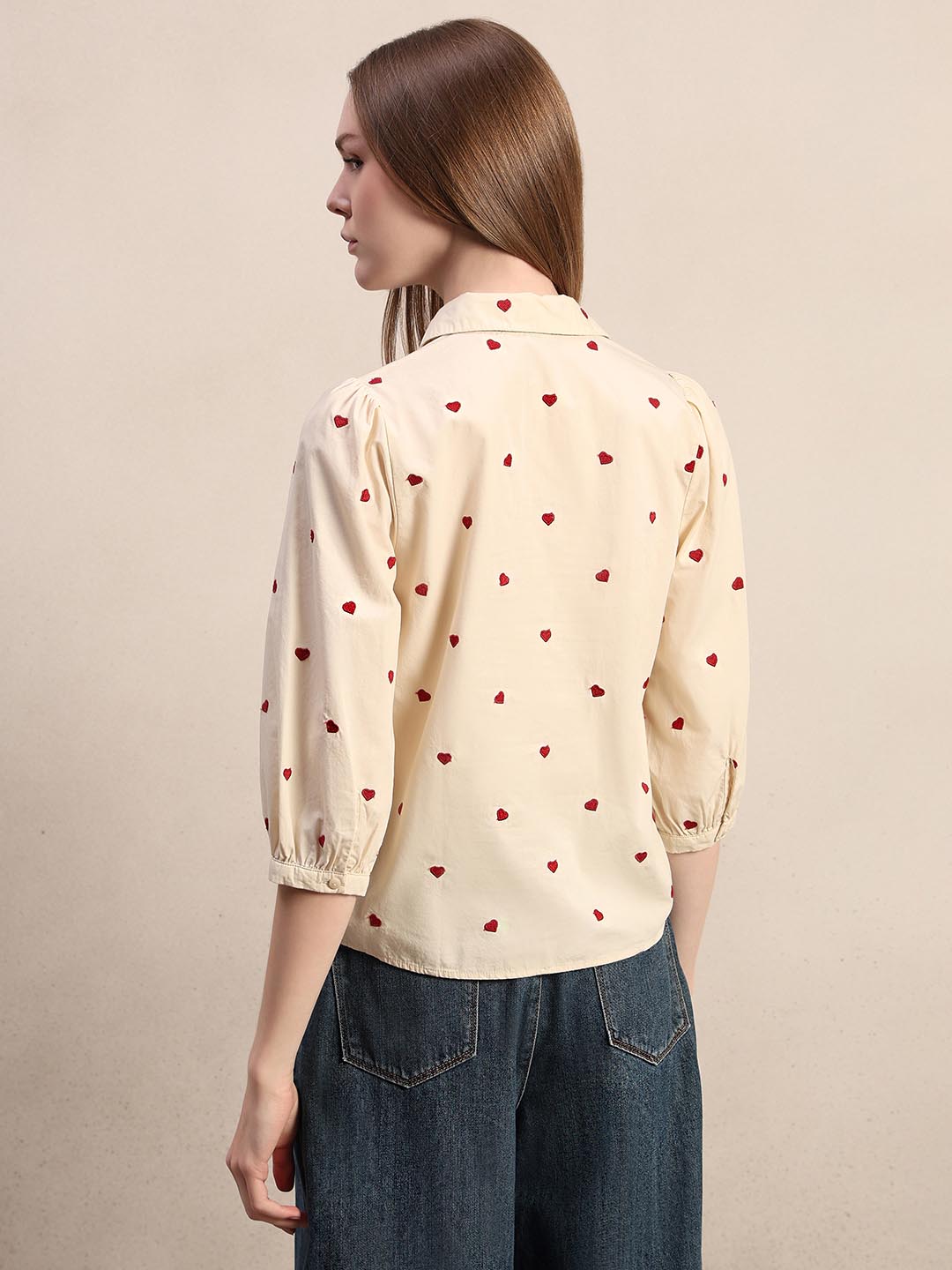 Off-White Heart Embroidered Shirt