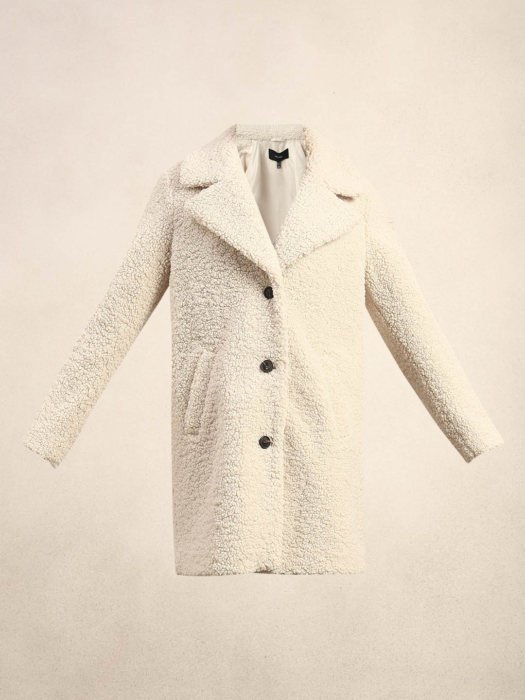 Beige Long Teddy Coat