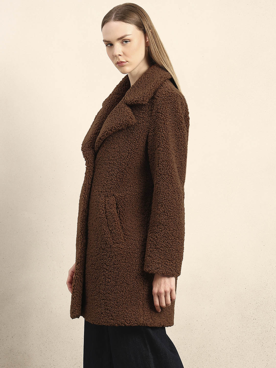 Brown Long Teddy Coat