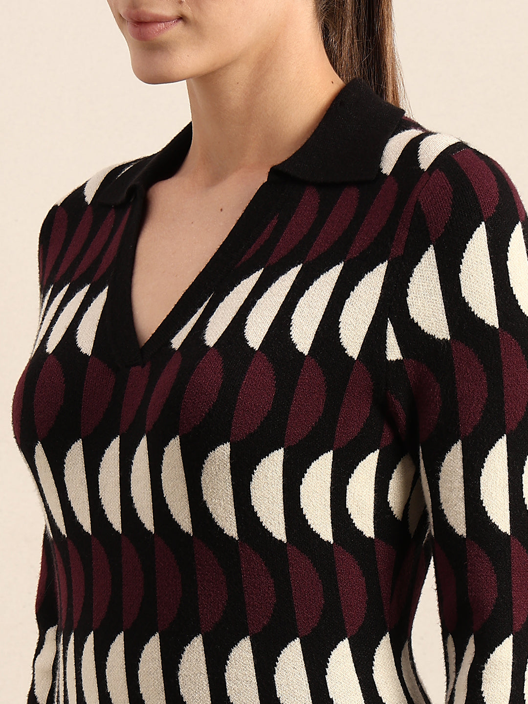 V-Neck Bodycon Knitted Dress