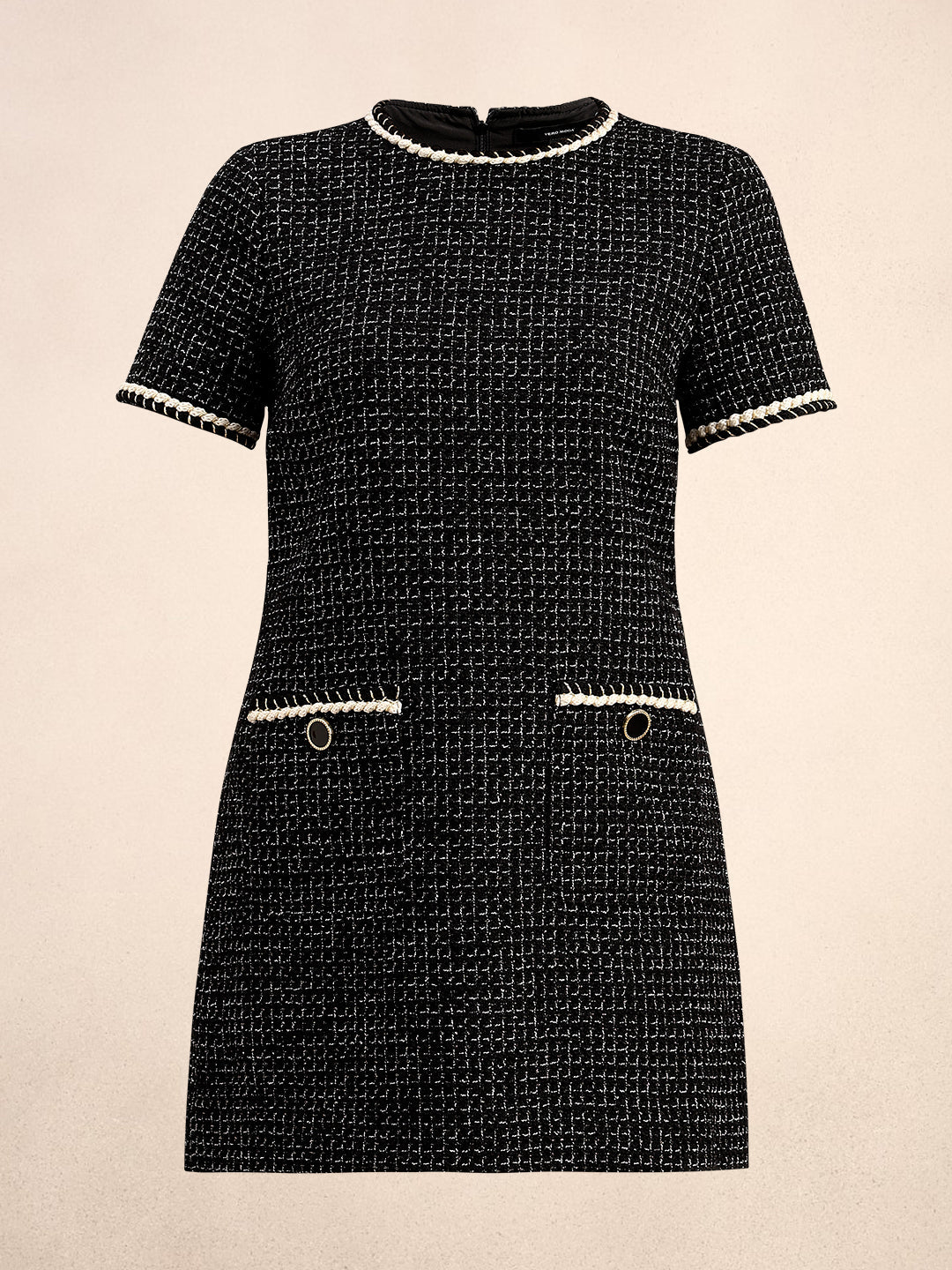 Textured Short Sleeves Mini Dress