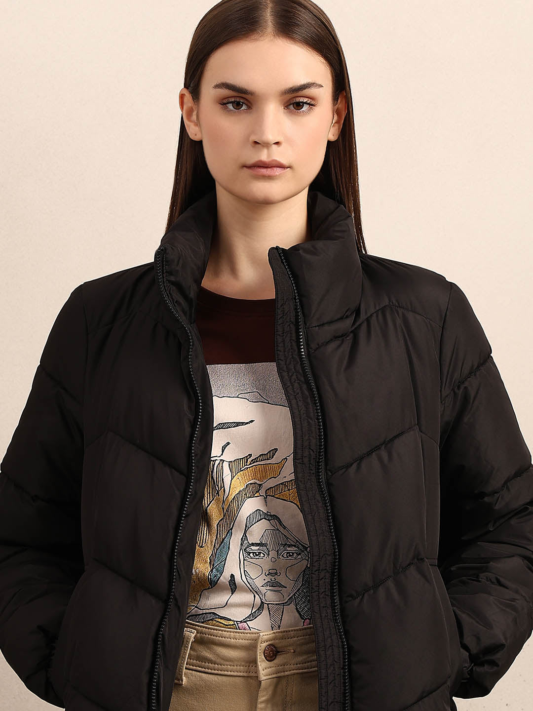 Black Short Puffer Jacket