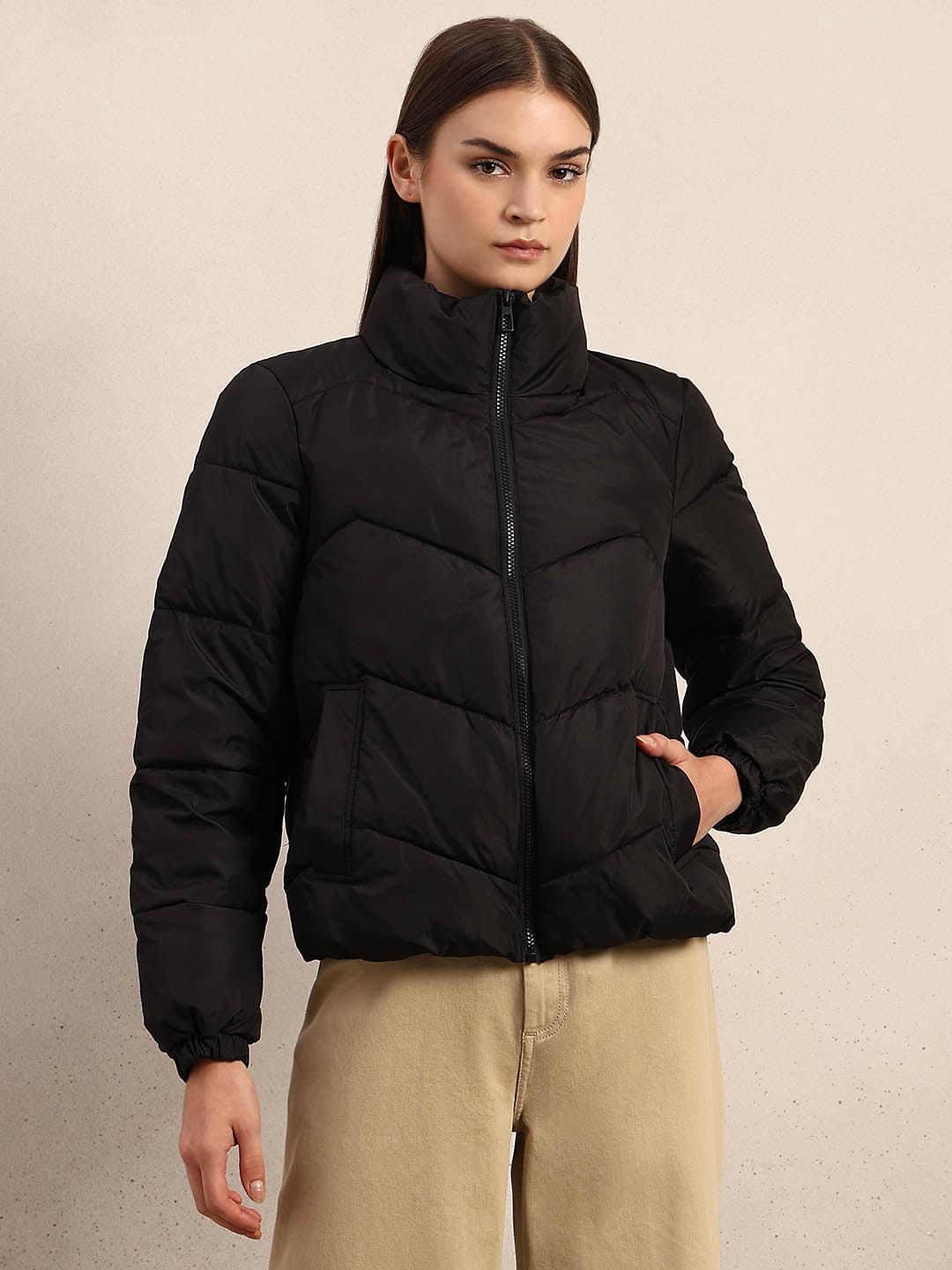 Black Short Puffer Jacket