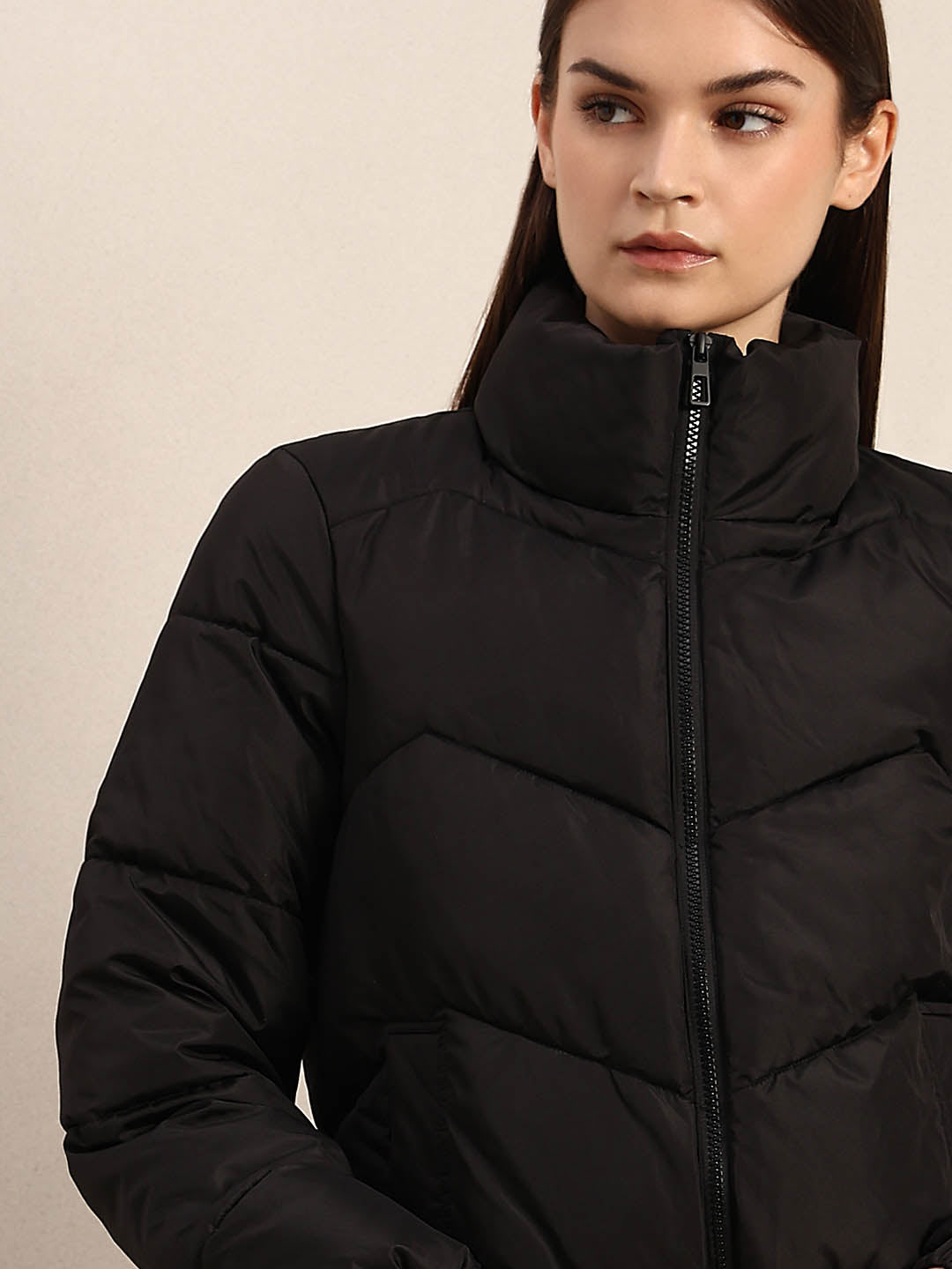Black Short Puffer Jacket