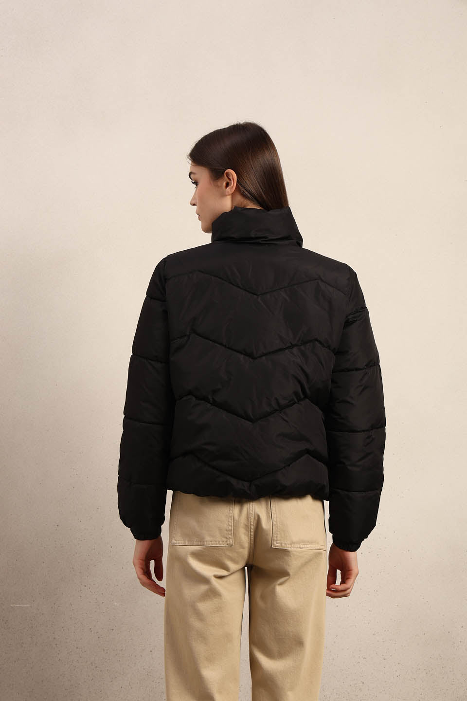Black Short Puffer Jacket