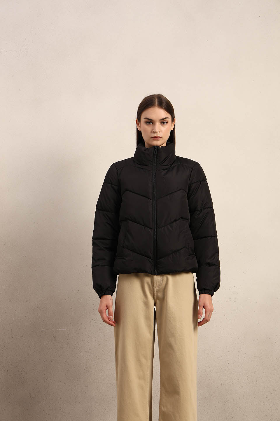 Black Short Puffer Jacket