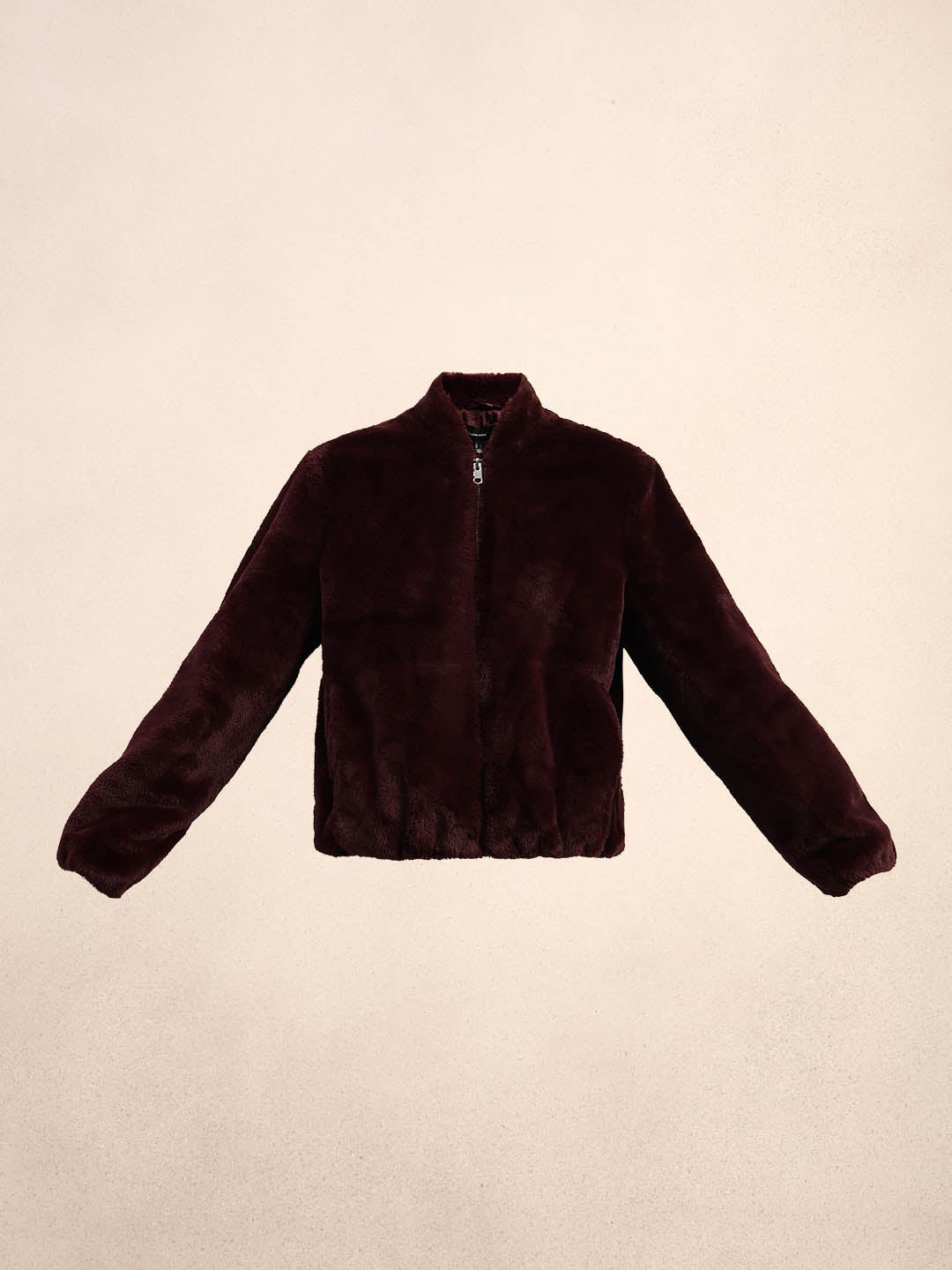 Maroon Faux Fur Short Jacket