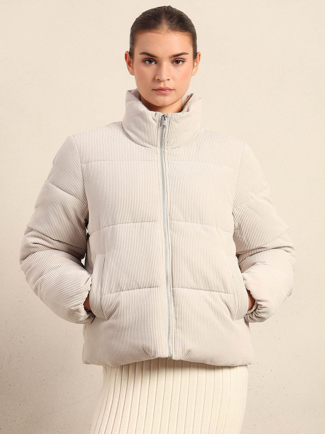 Corduroy Puffer Short Jacket