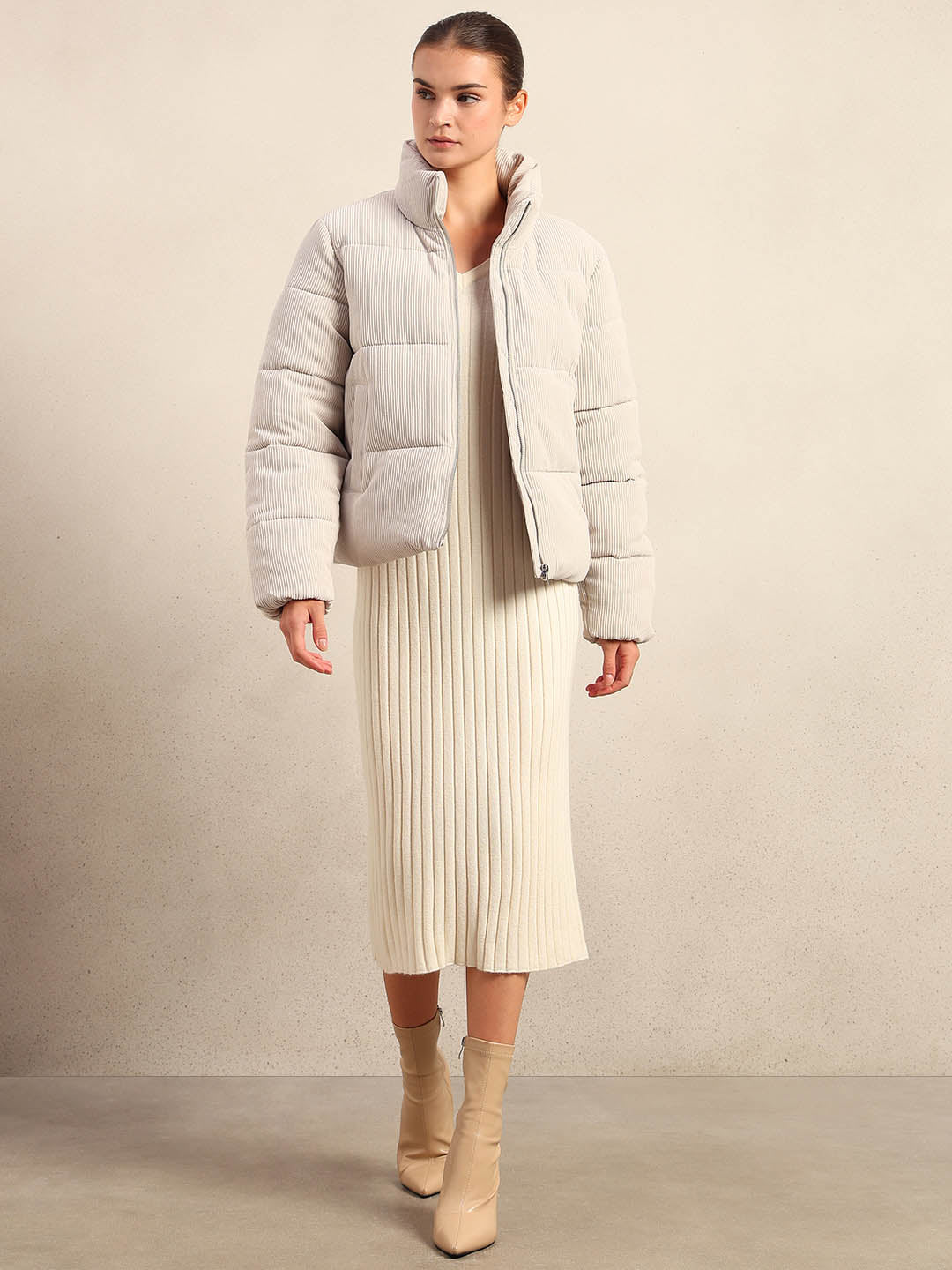 Corduroy Puffer Short Jacket