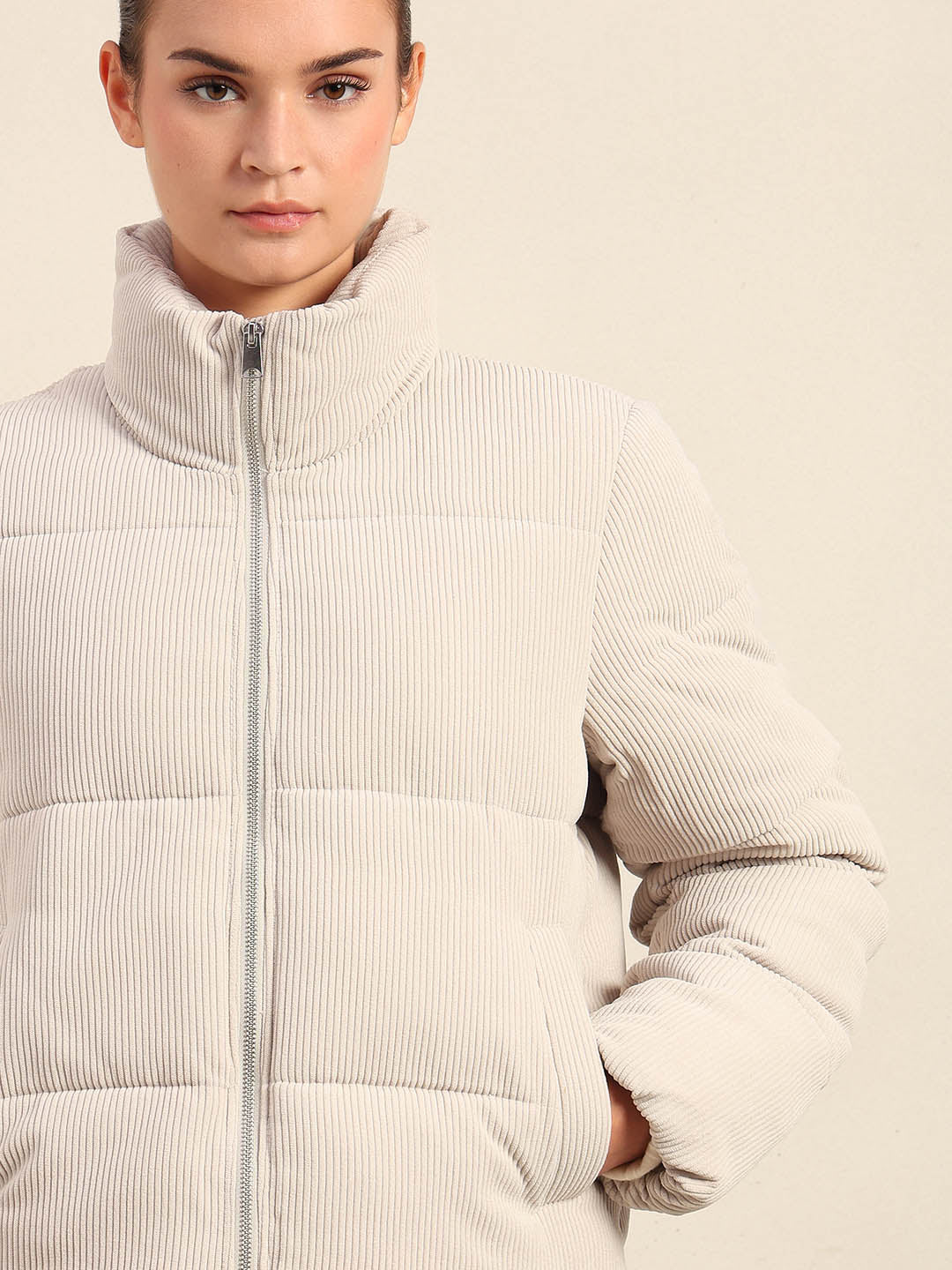 Corduroy Puffer Short Jacket