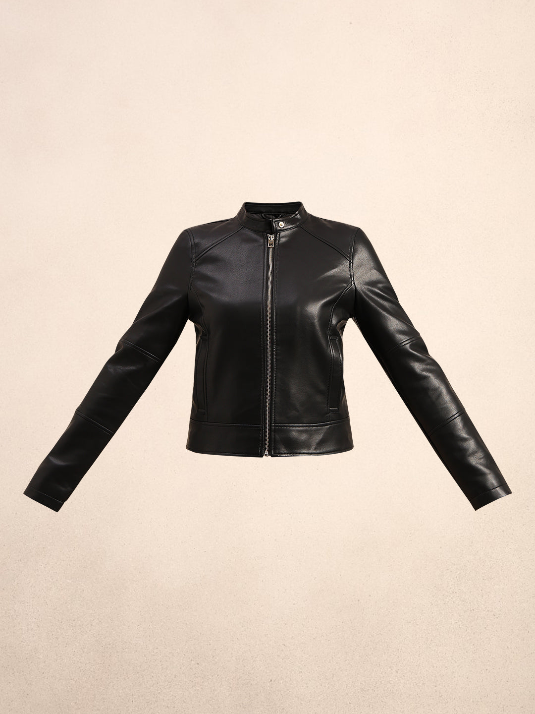 Structured High Neck Jacket - Black