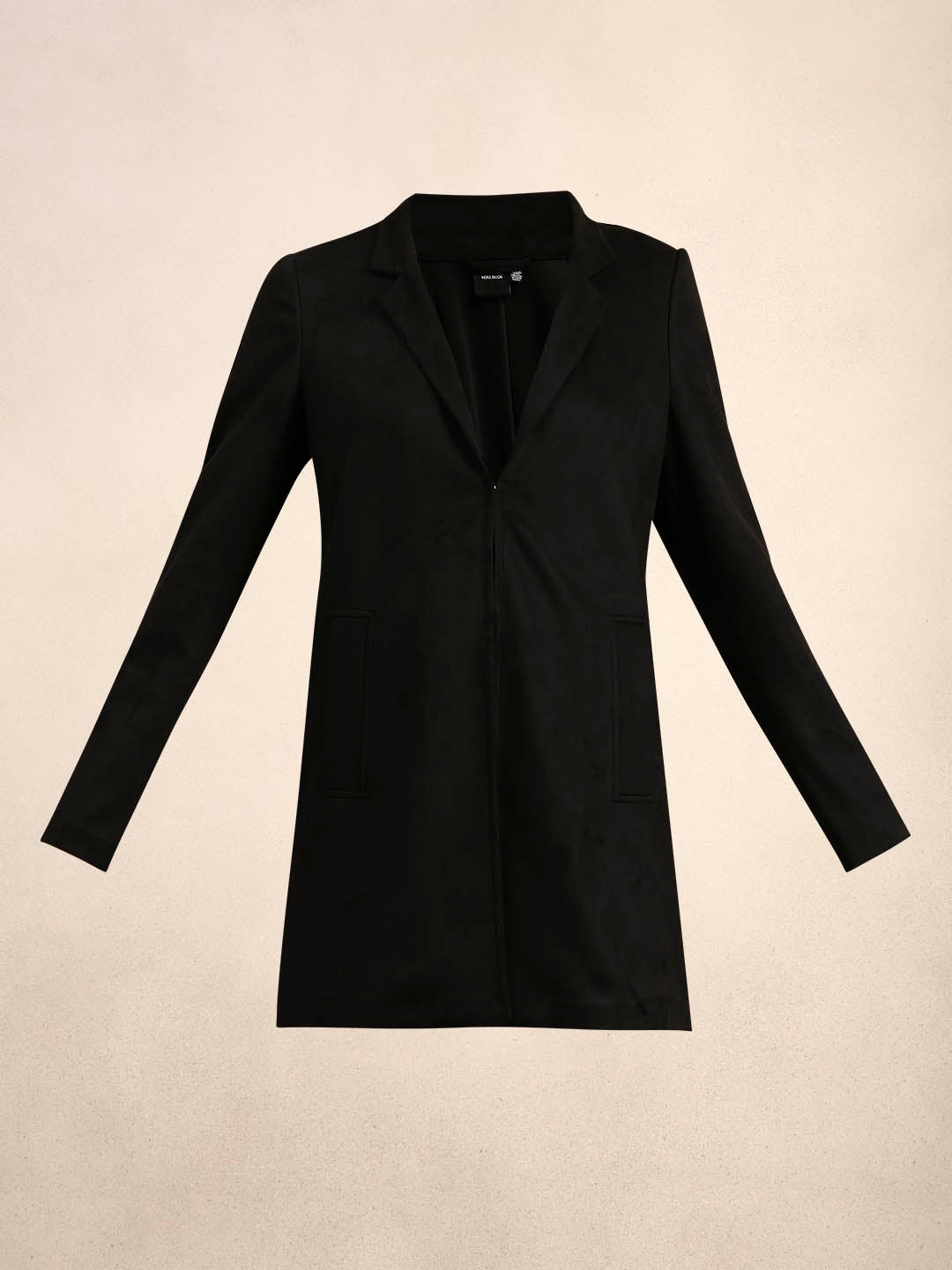 Long V-Neck Jacket - Black