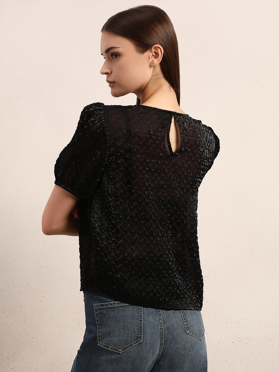 Black Textured Top