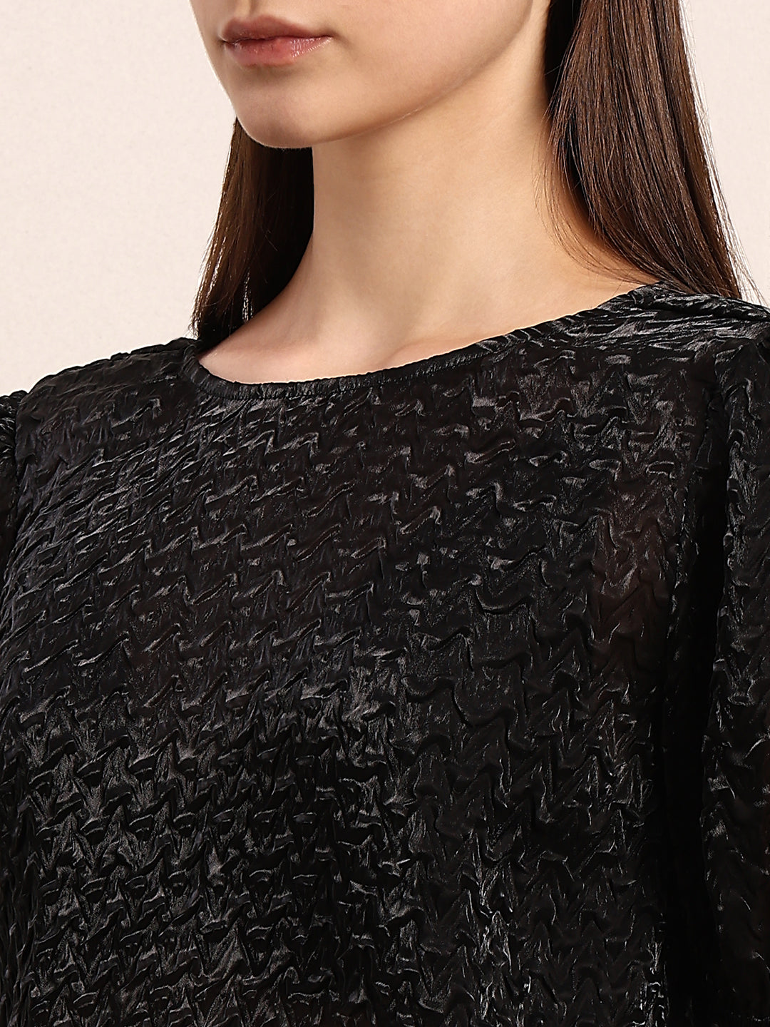 Black Textured Top