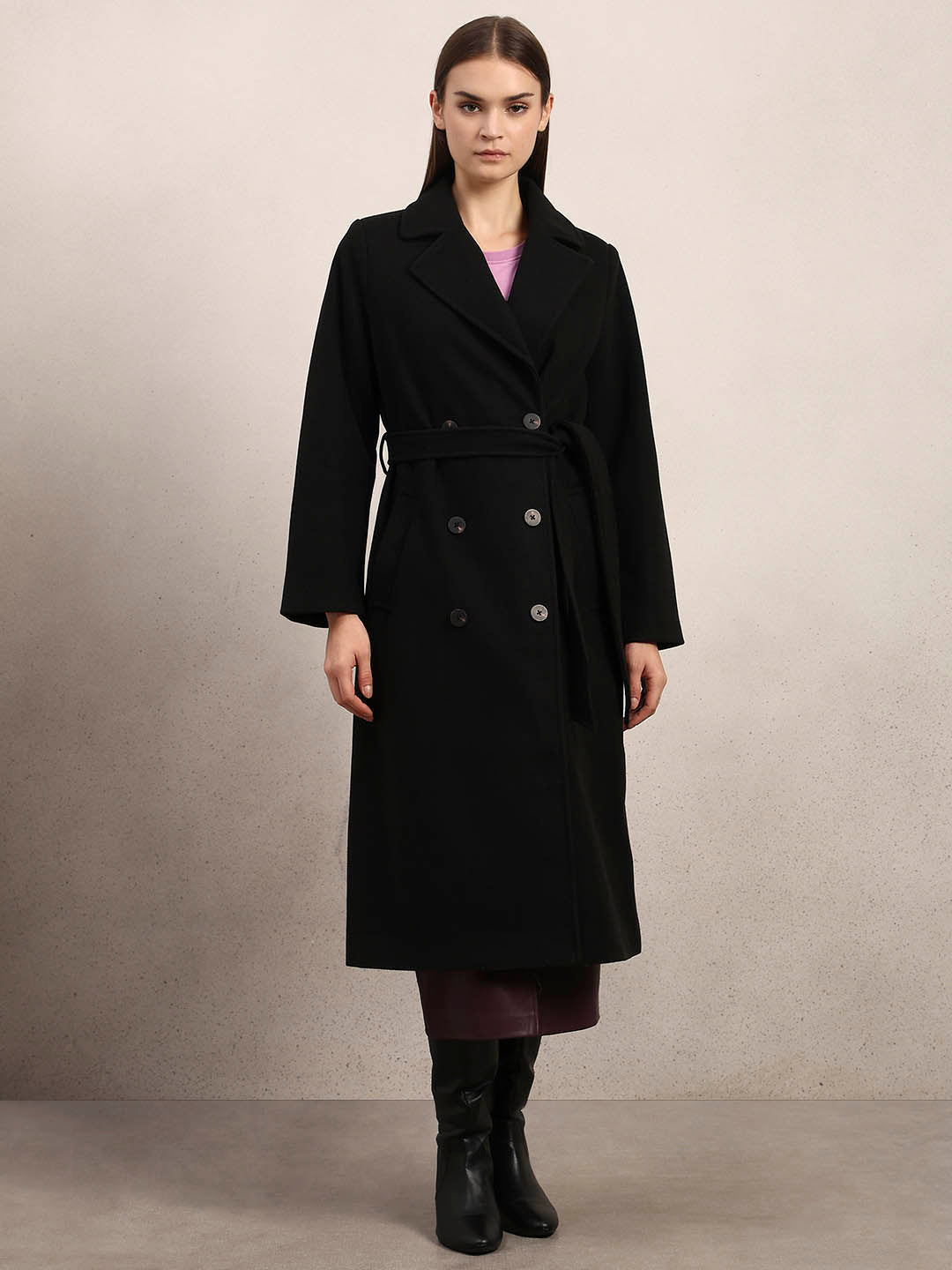Black Longline Trench Coat