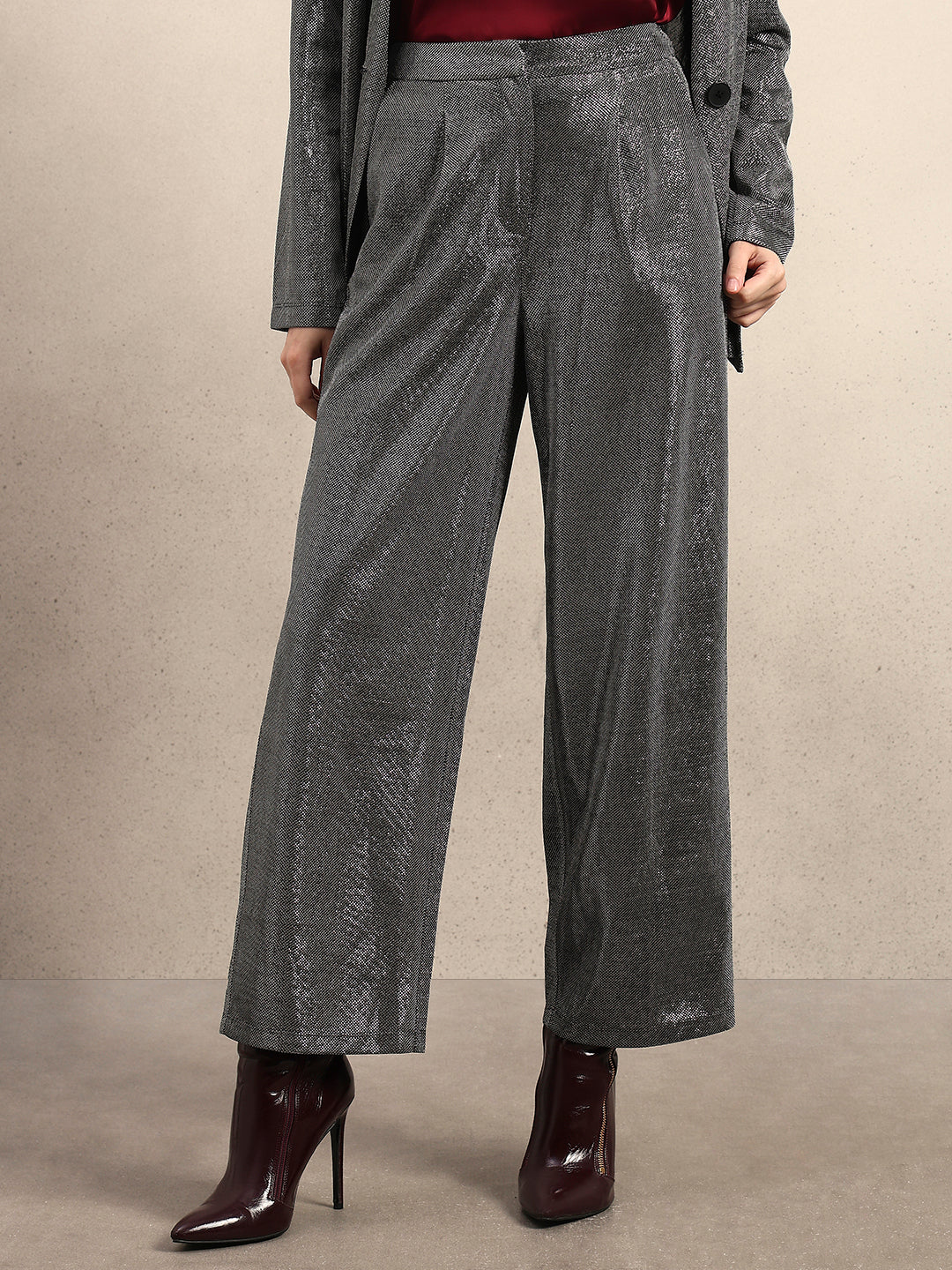 Self-Design Straight Fit Pants