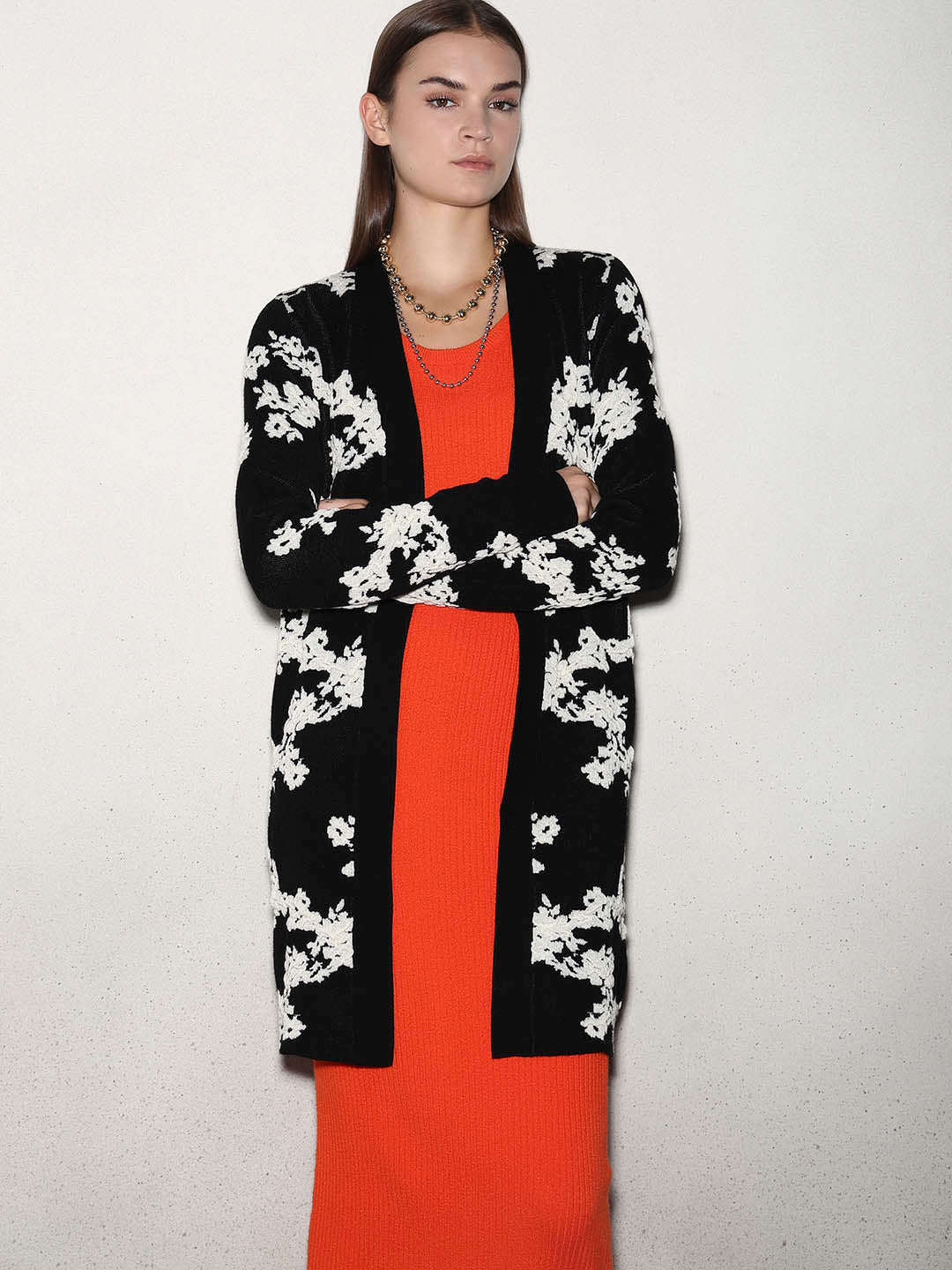 Floral Longline Open Cardigan
