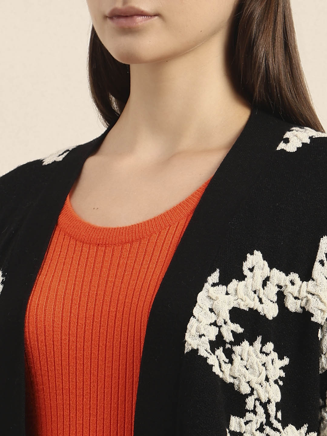 Floral Longline Open Cardigan