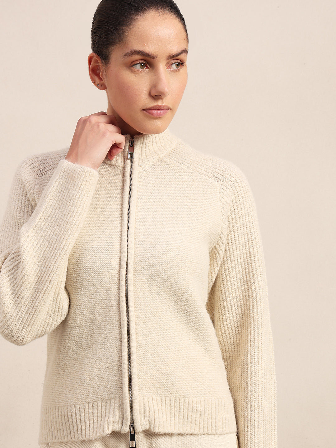 トップス EKAM long zip cardigan \