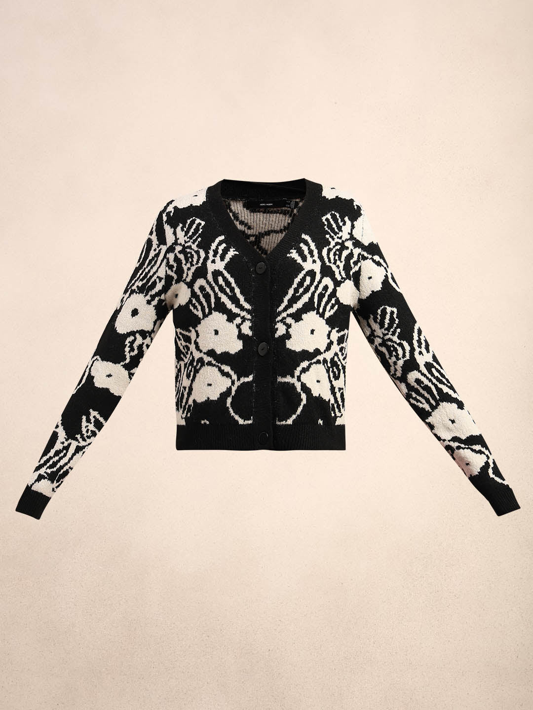 Jacquard V-Neck Cardigan