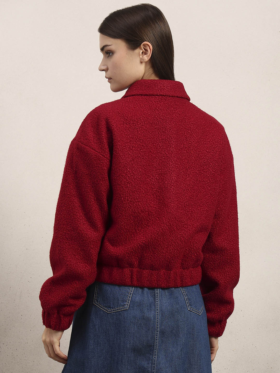 Boucle Textured Cropped Jacket