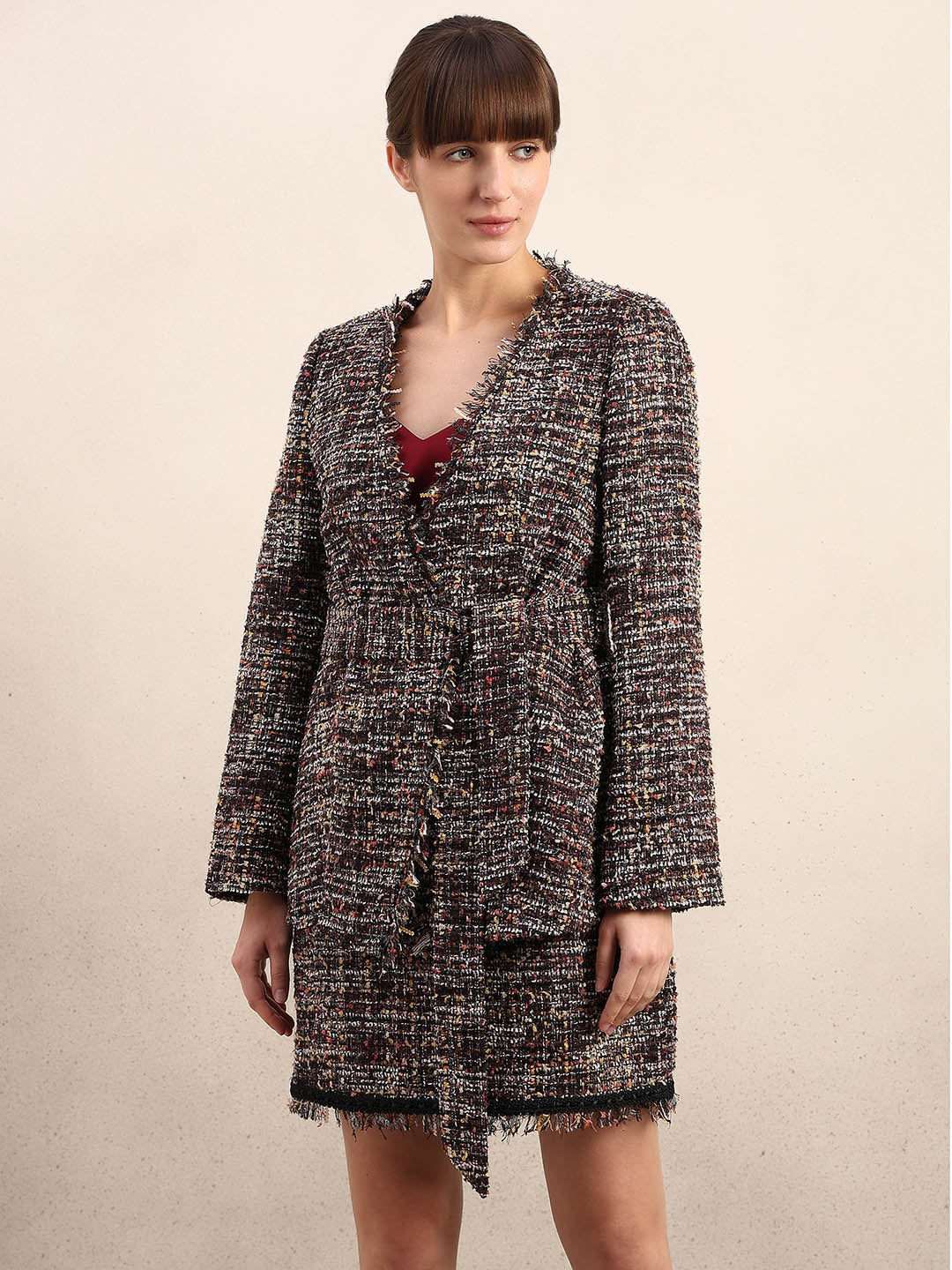 Tweed Wrap Blazer