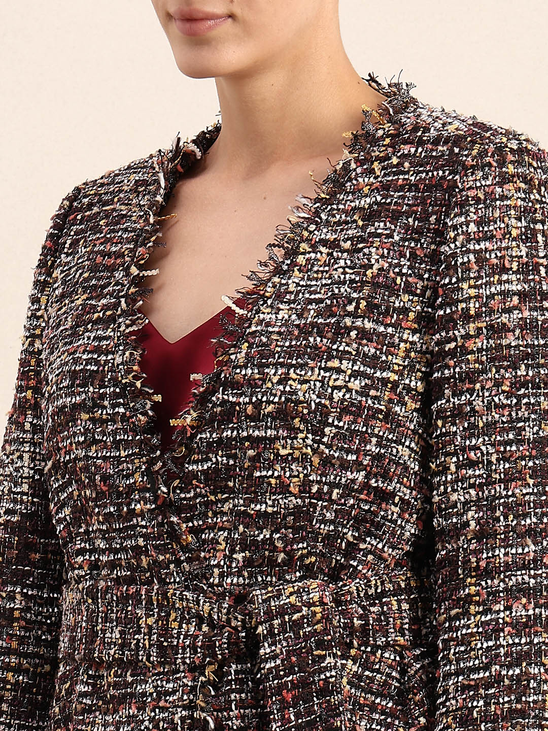 Tweed Wrap Blazer