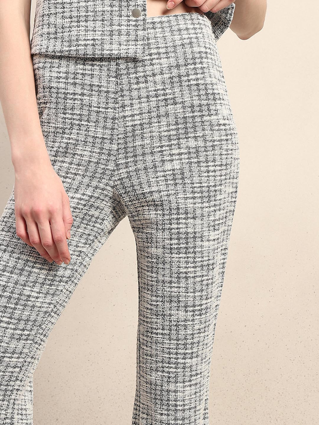 Grey High Rise Bootcut Knit Pants