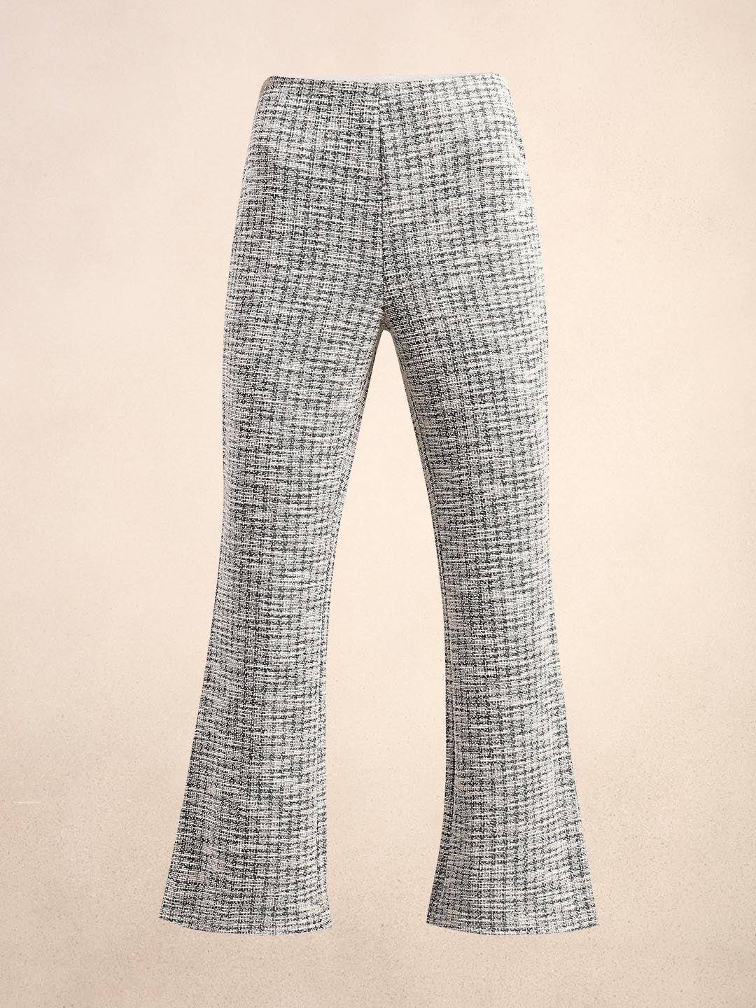 Grey High Rise Bootcut Knit Pants