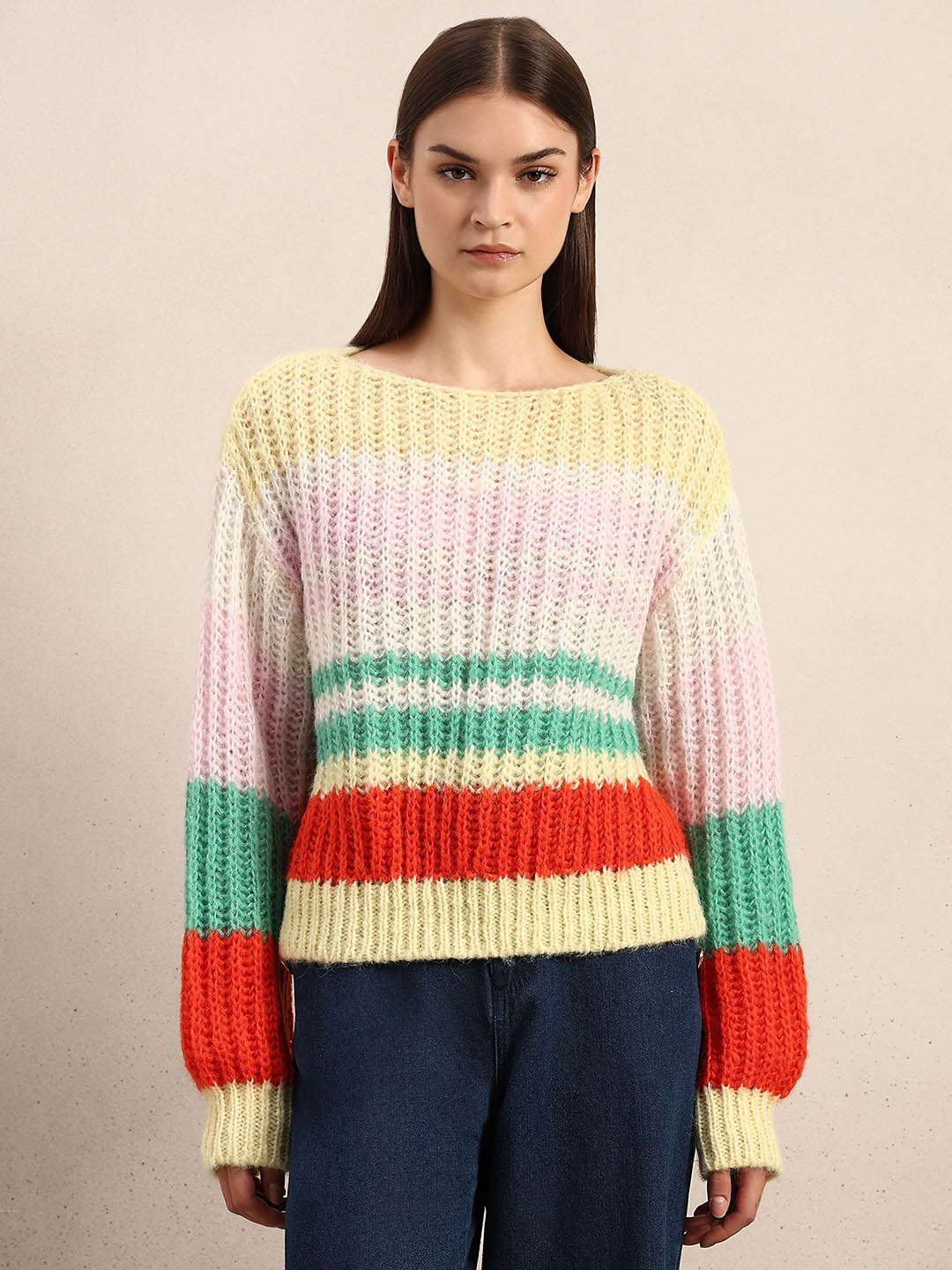 Multi-Colour Boatneck SWEATER