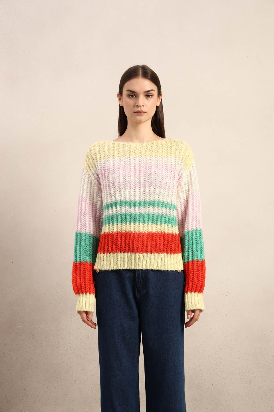 Multi-Colour Boatneck SWEATER