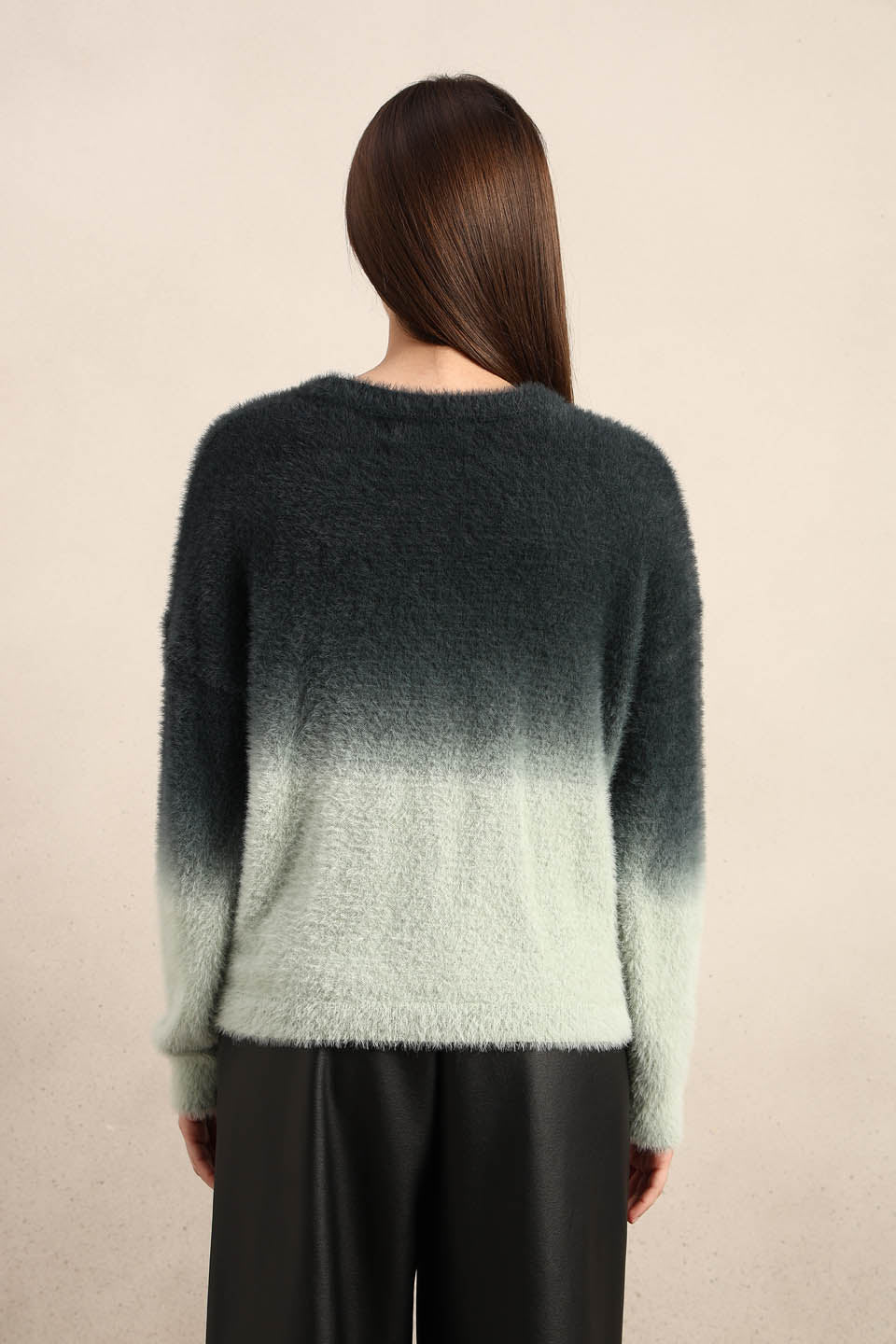 Green Gradient Fuzzy Sweater