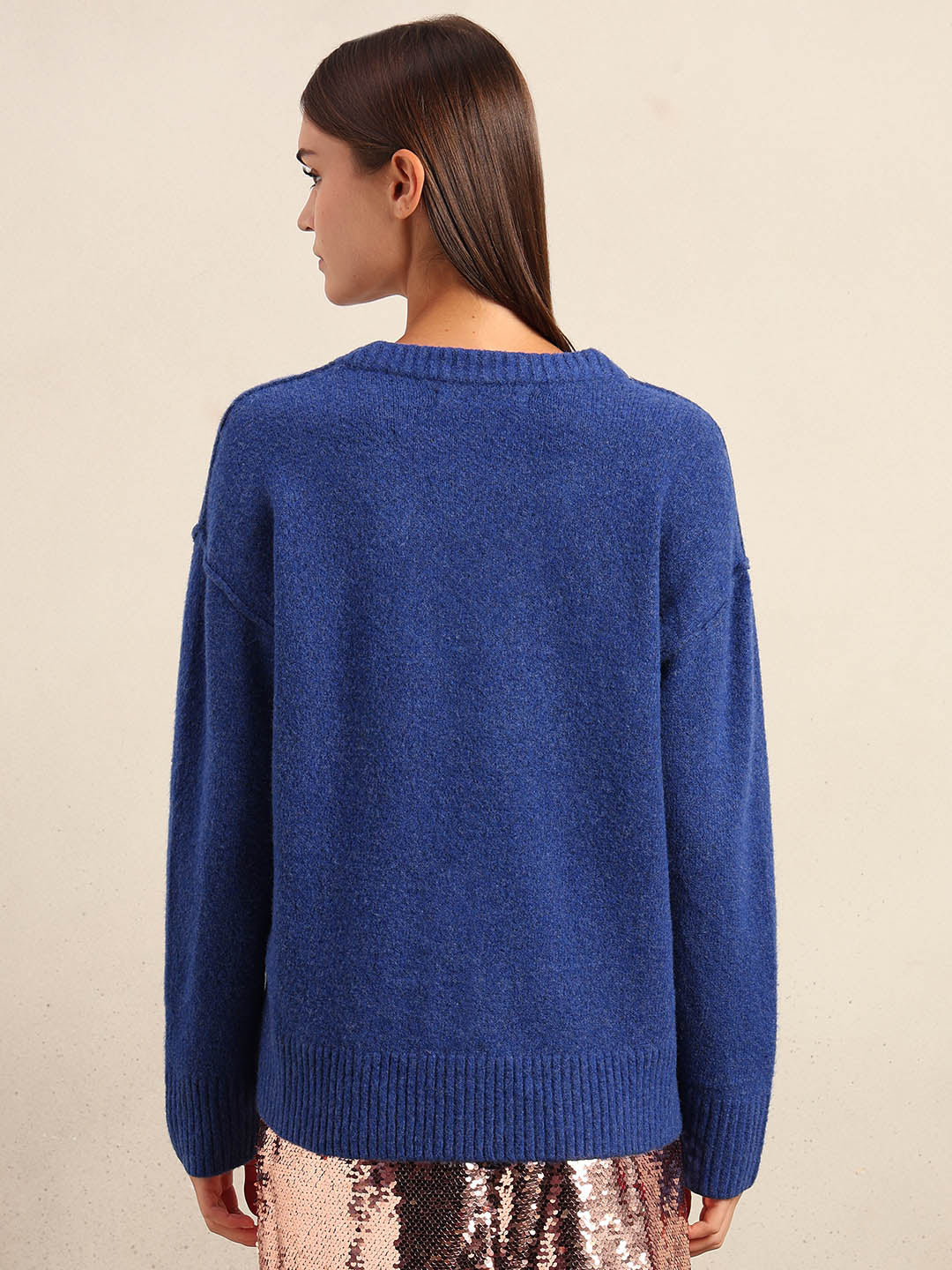 Dark Blue V-Neck Pullover