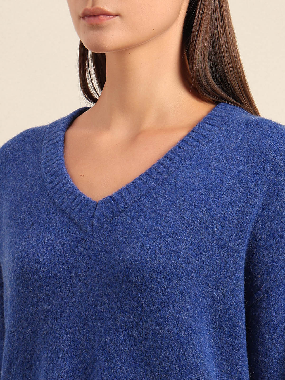 Dark Blue V-Neck Pullover