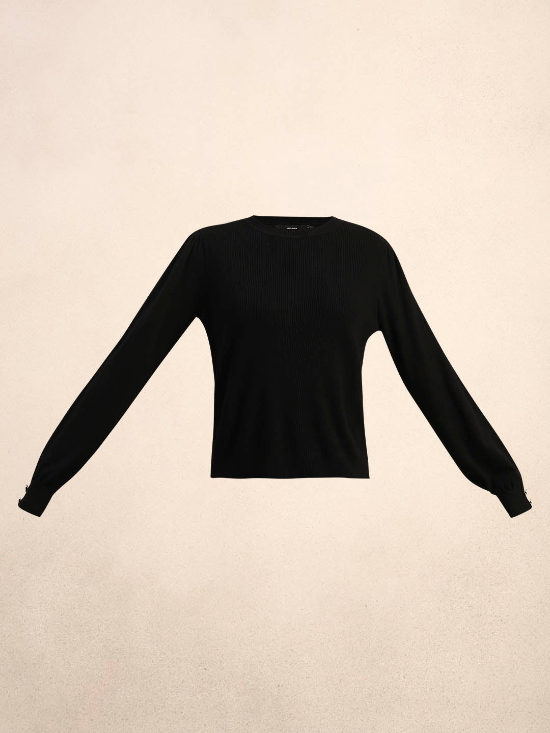 Ribbed Knit O-Neck Pullover