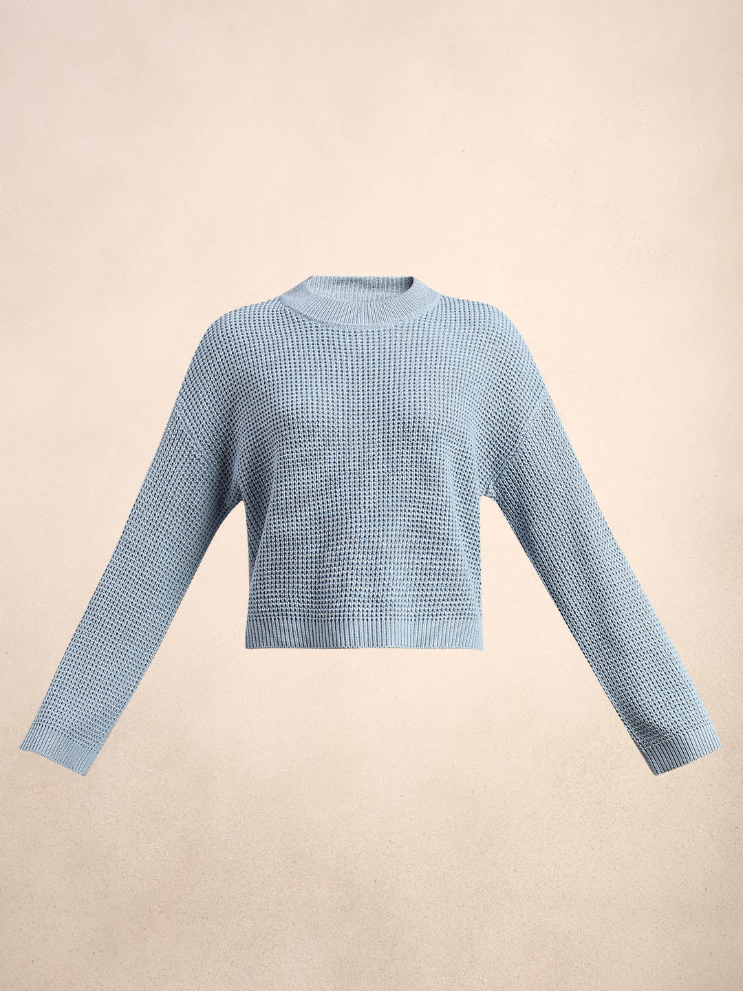 Light Blue Round Neck Pullover