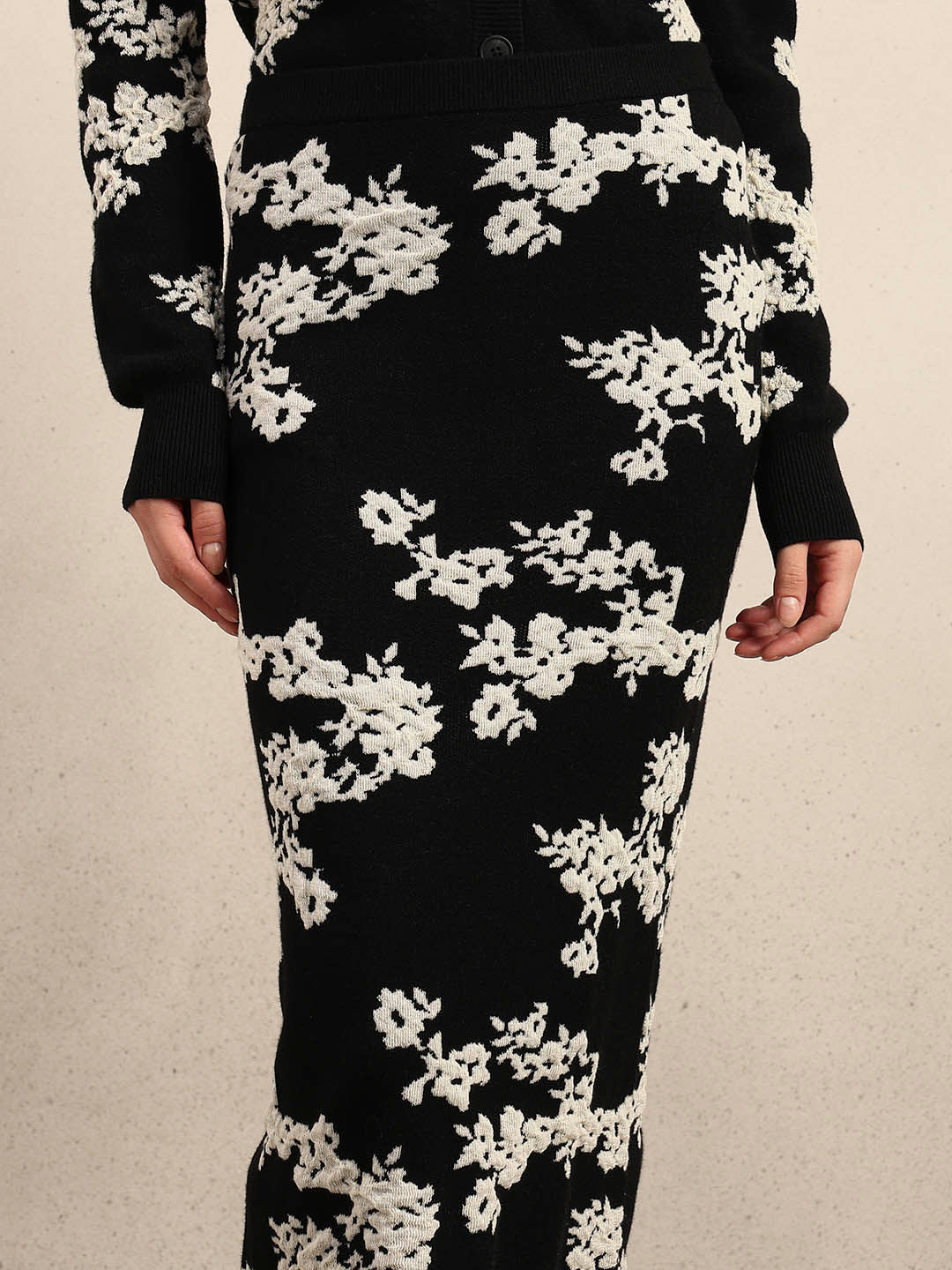 Floral Bodycon Midi Skirt