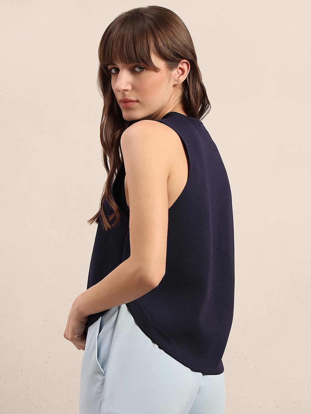 Navy Blue Sleeveless Top