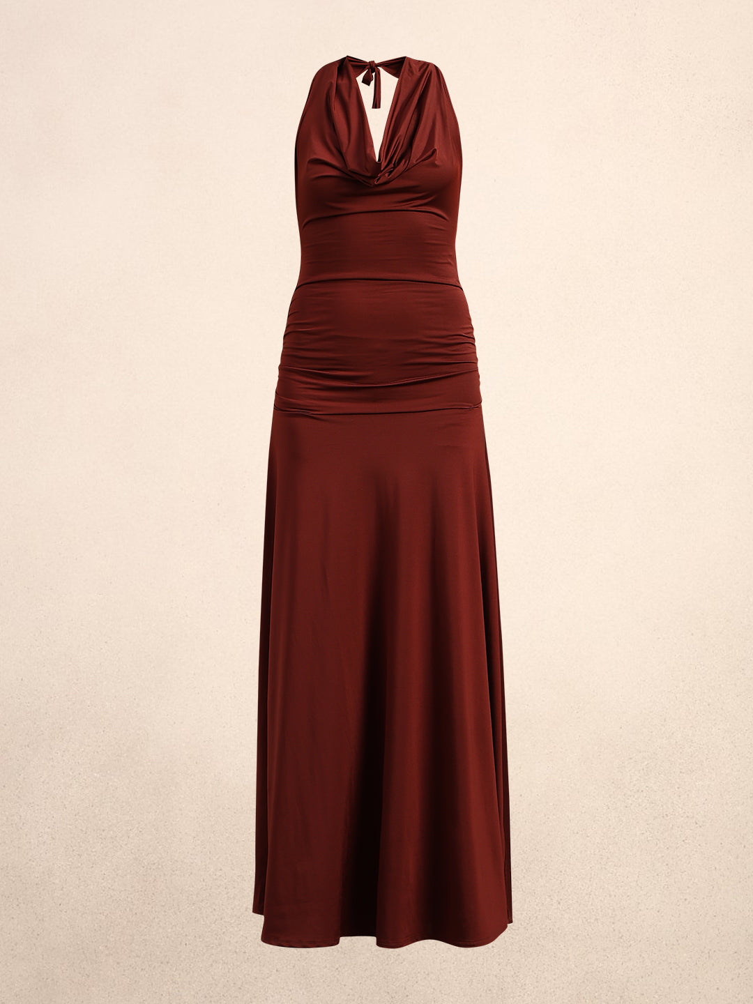 Cowl Halter Neck Maxi Dress